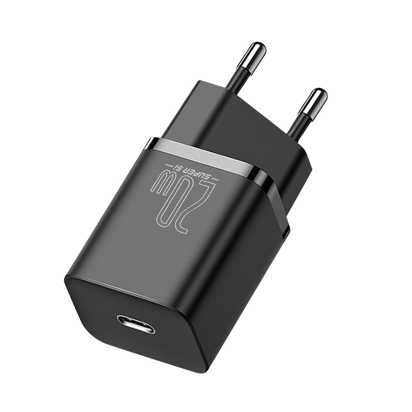 Baseus Chargeur Secteur USB-C Power Delivery 3.0 20W 3A Charge Rapide Noir - Chargeur telephone Baseus