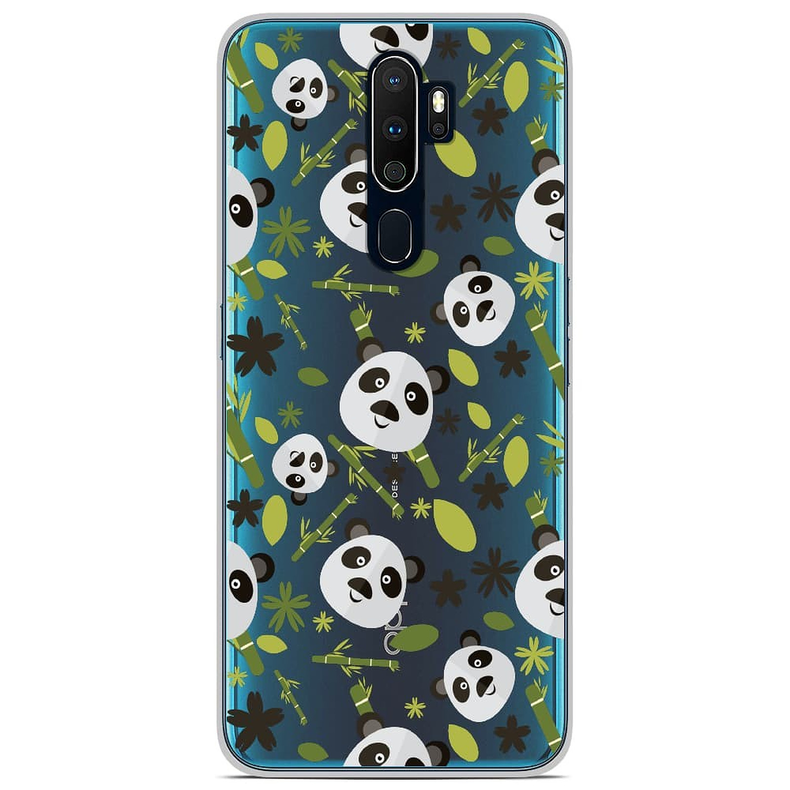 1001 Coques Coque silicone gel Oppo A5 2020 motif Pandas et Bambou - Coque telephone 1001Coques