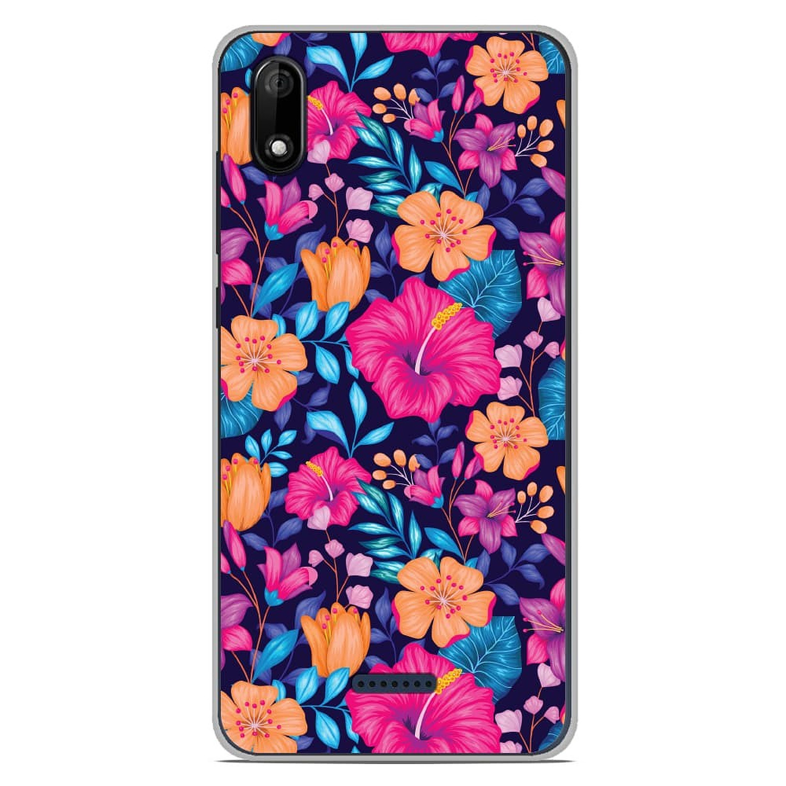 1001 Coques Coque silicone gel Wiko Y50 motif Fleurs Exotiques - Coque telephone 1001Coques