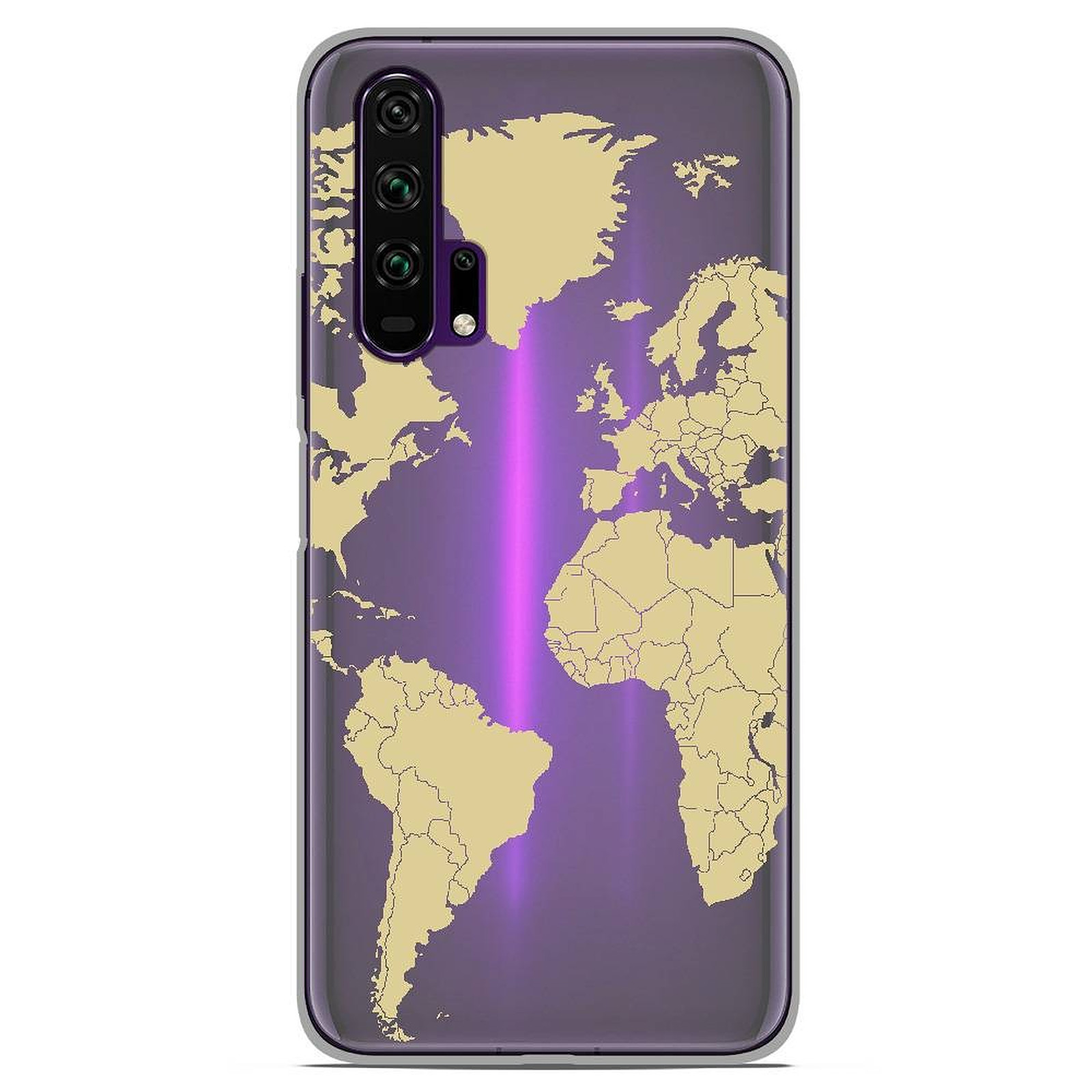 1001 Coques Coque silicone gel Huawei Honor 20 Pro motif Map beige - Coque telephone 1001Coques