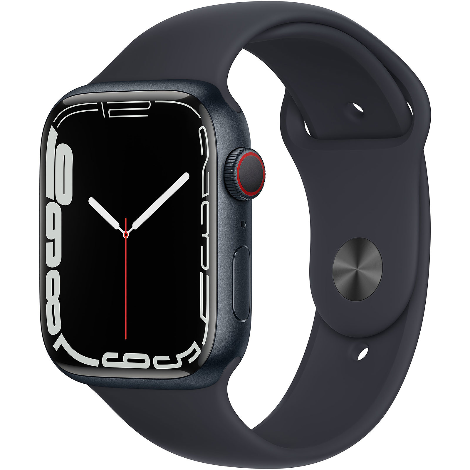Apple Watch Series 7 GPS + Cellular Aluminium Midnight Sport Band 45 mm - Montre connectee Apple