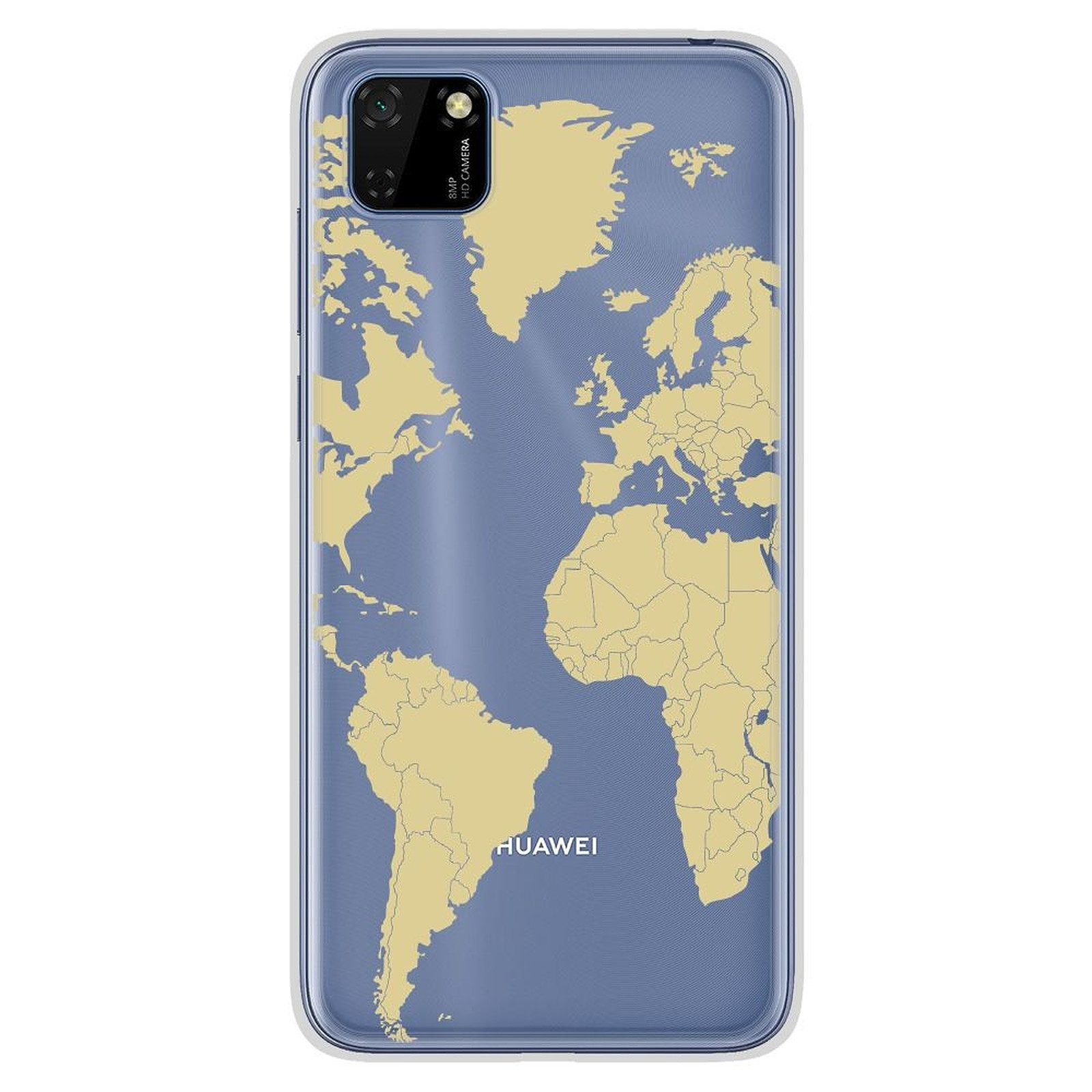 1001 Coques Coque silicone gel Huawei Y5P motif Map beige - Coque telephone 1001Coques