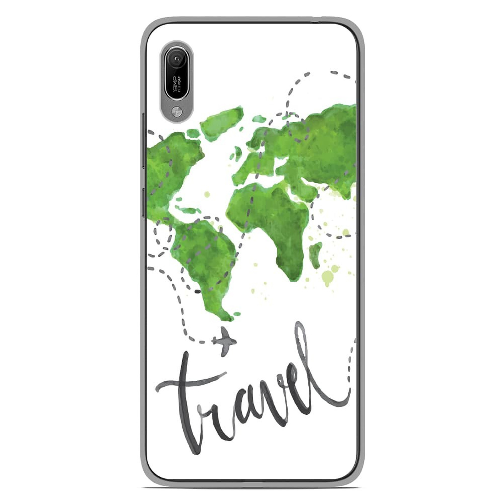 1001 Coques Coque silicone gel Huawei Y6 2019 motif Map Travel - Coque telephone 1001Coques