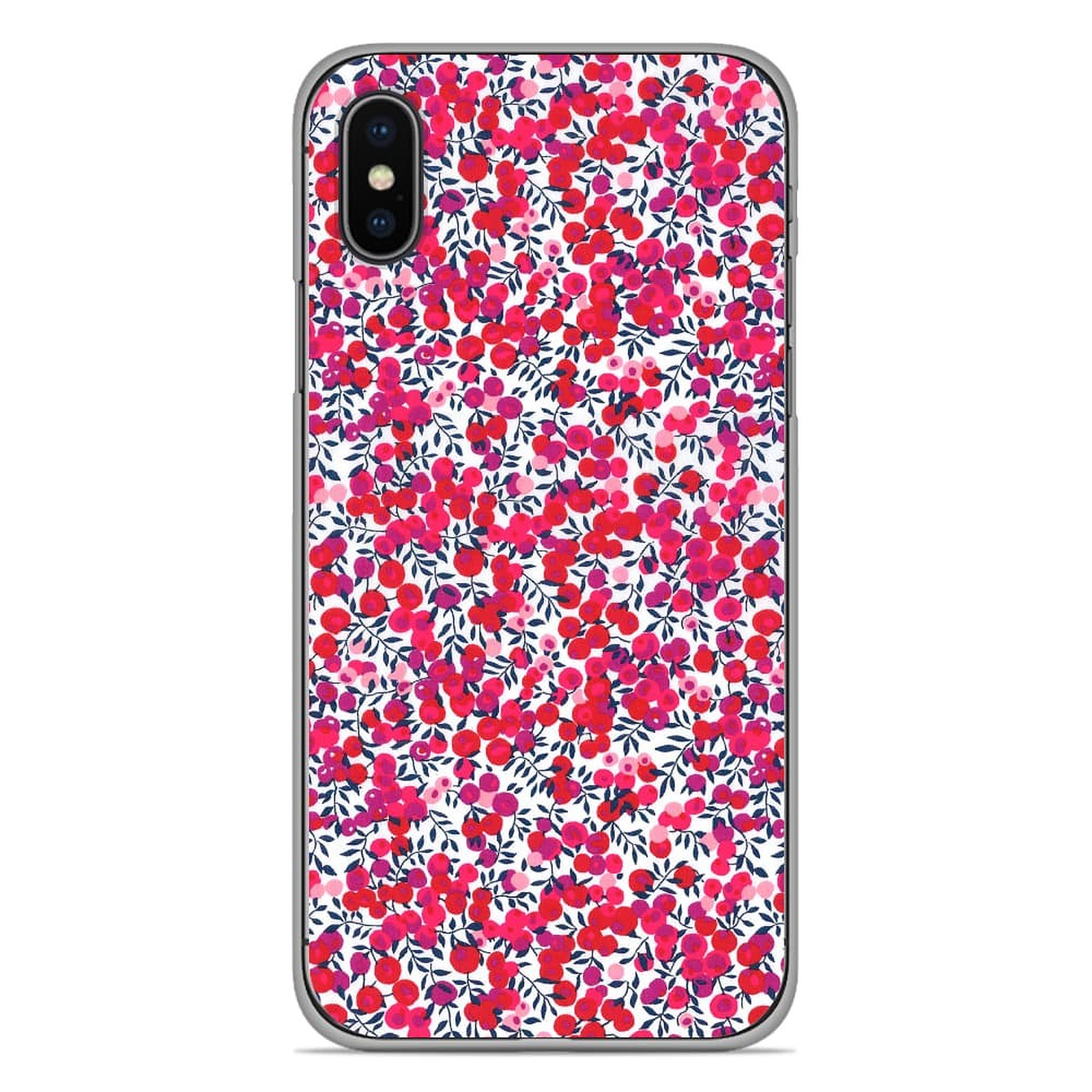 1001 Coques Coque silicone gel Apple iPhone X / XS motif Liberty Wiltshire Rouge - Coque telephone 1001Coques
