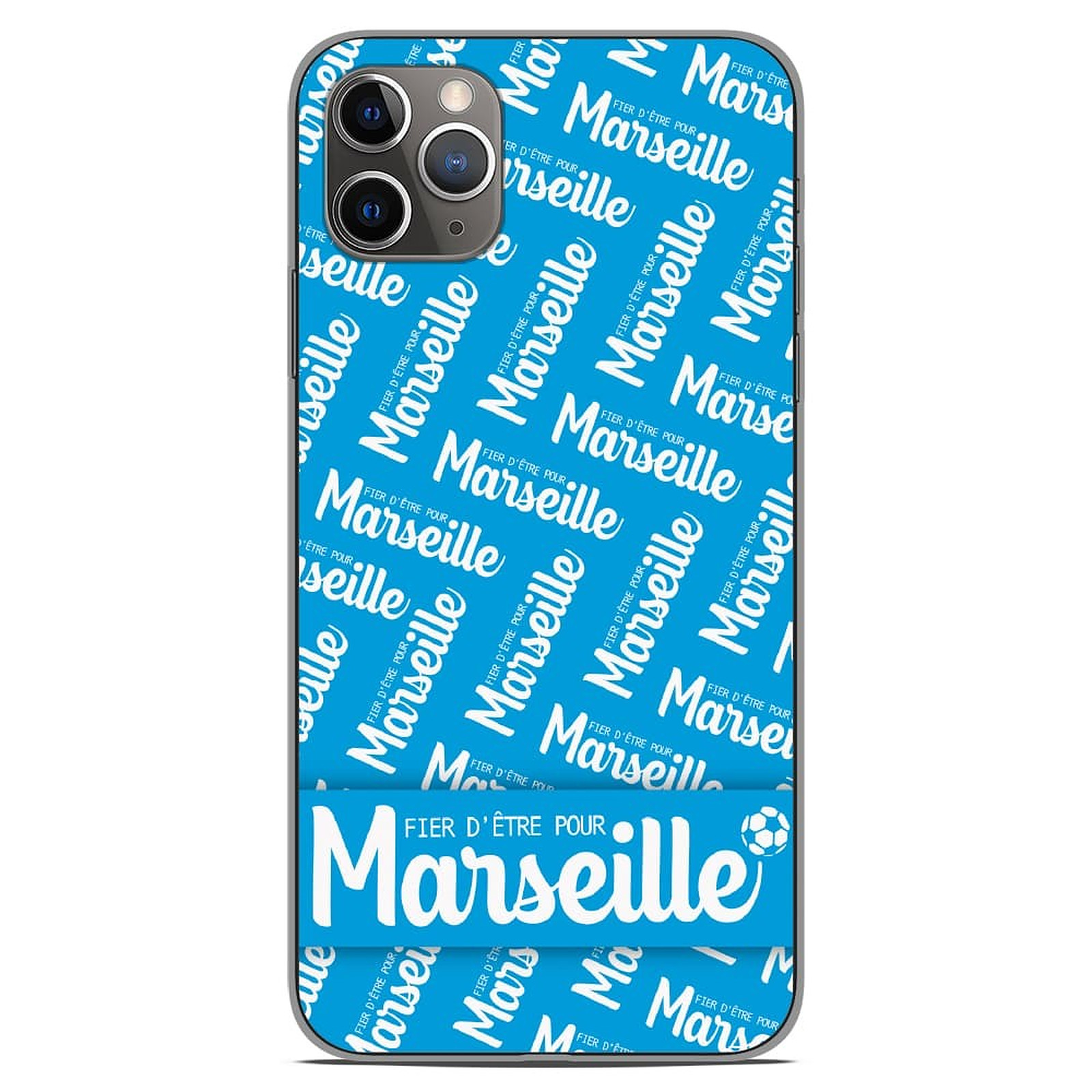 1001 Coques Coque silicone gel Apple iPhone 11 Pro Max motif Fier d'etre pour Marseille - Coque telephone 1001Coques