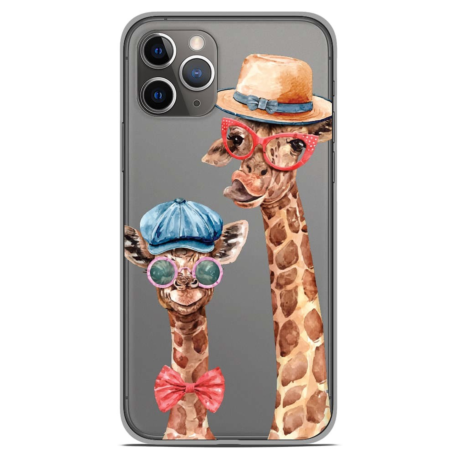 1001 Coques Coque silicone gel Apple iPhone 11 Pro motif Funny Girafe - Coque telephone 1001Coques