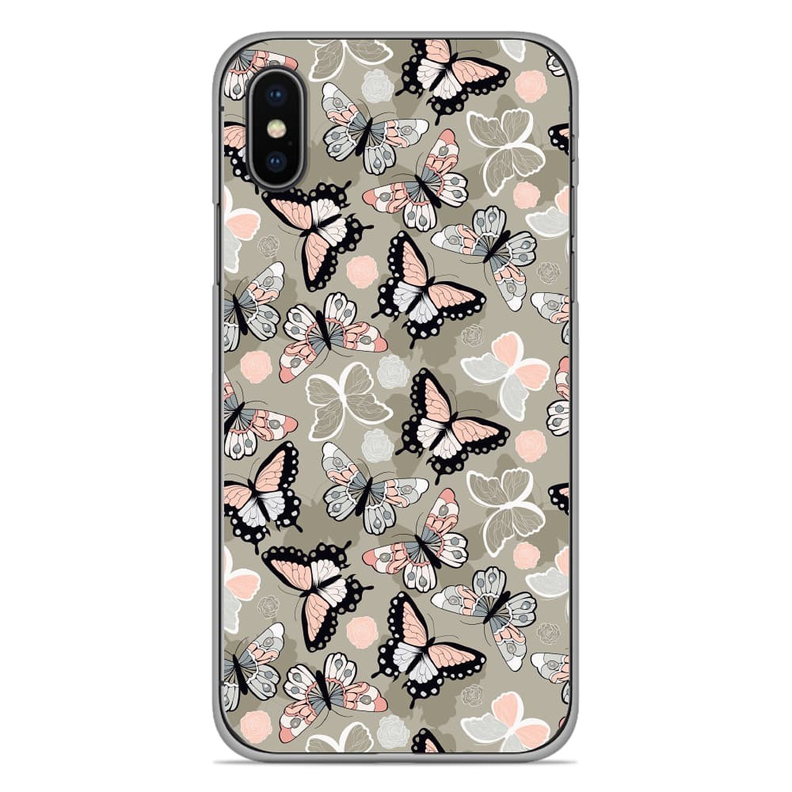 1001 Coques Coque silicone gel Apple iPhone XS Max motif Papillons Vintage - Coque telephone 1001Coques