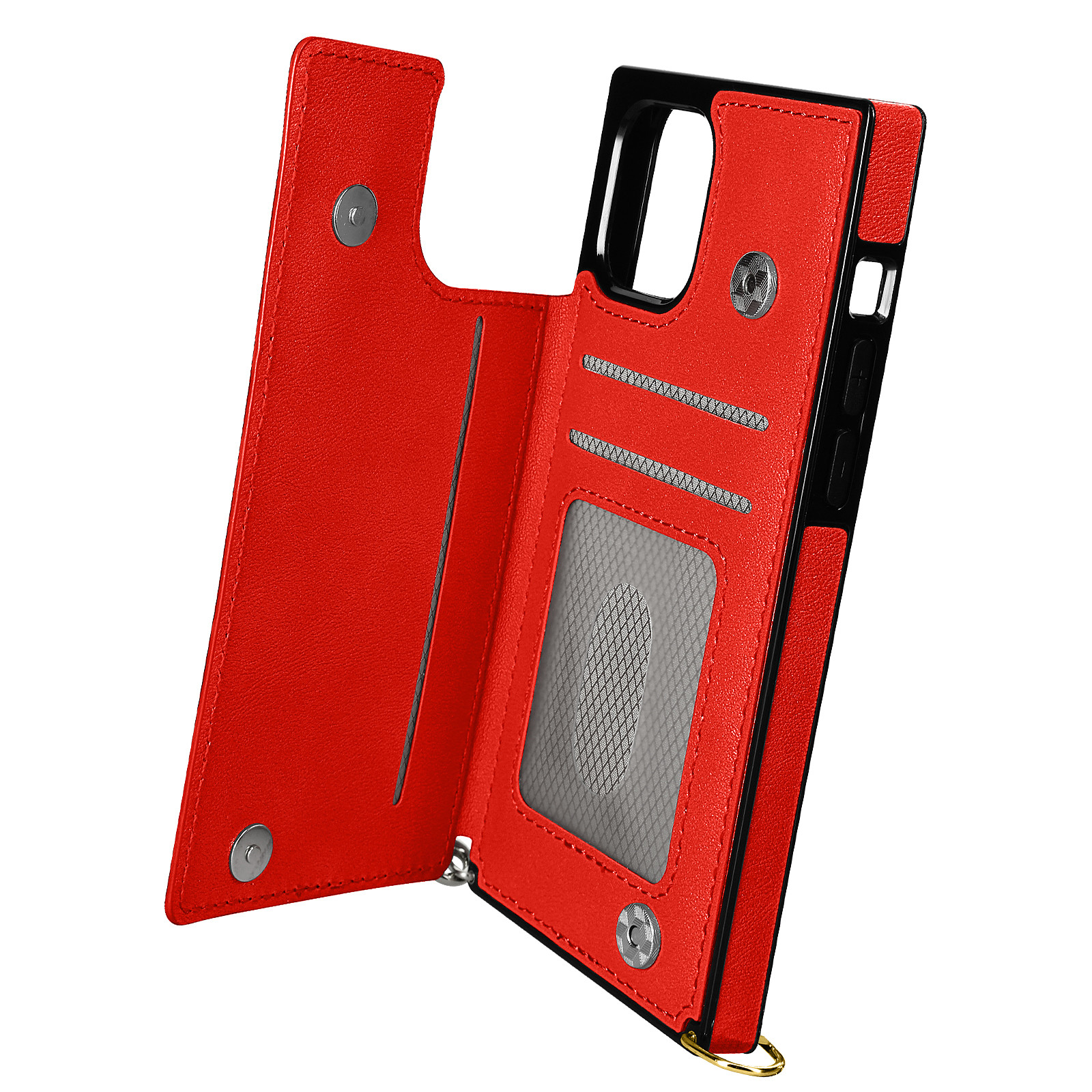 Avizar Coque Cordon pour iPhone 11 Pro Max avec Porte-cartes Support Video Lanière Rouge - Coque telephone Avizar