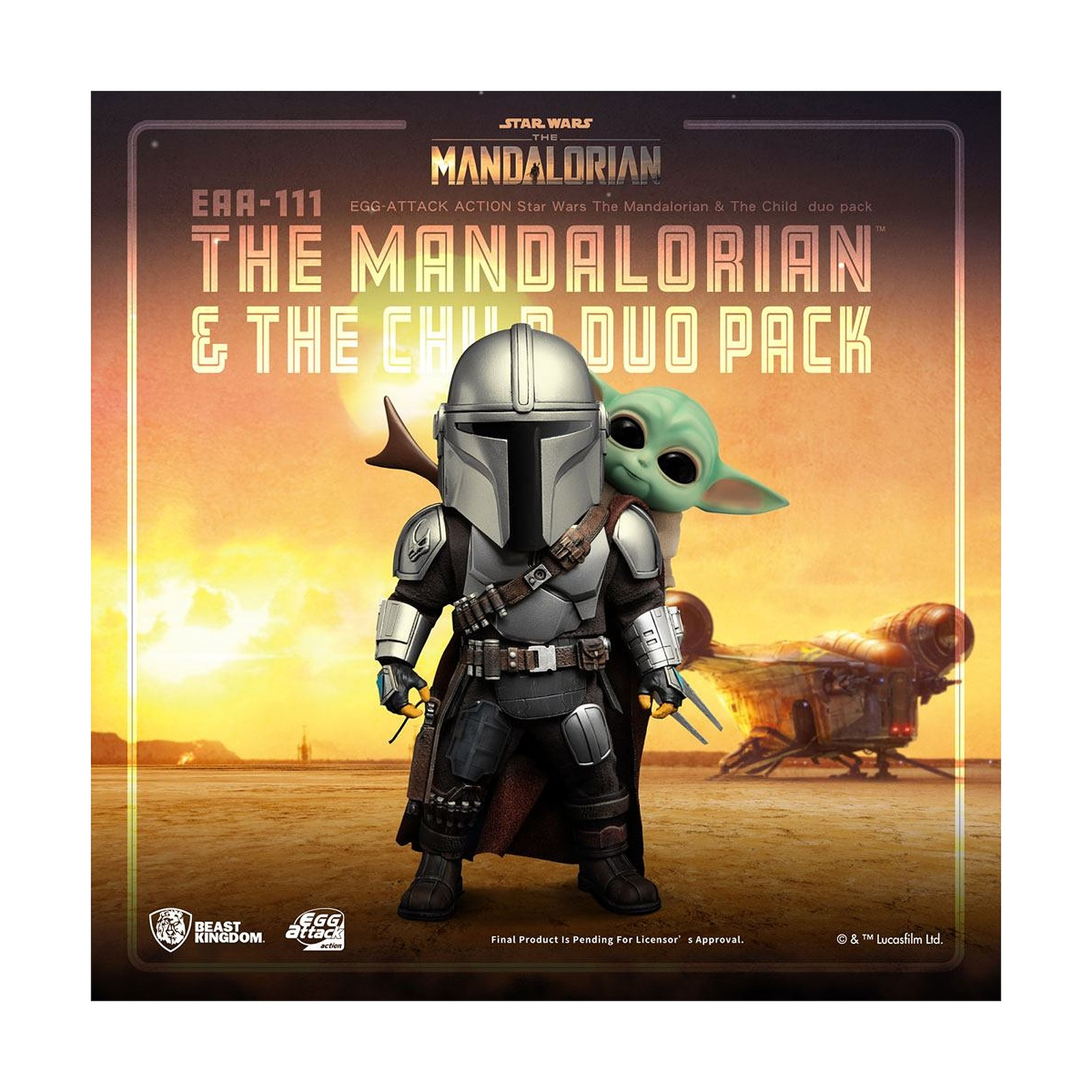 Star Wars The Mandalorian - Figurines Egg Attack Action The Mandalorian & The Child 7 - 17 cm - Figurines Beast Kingdom Toys