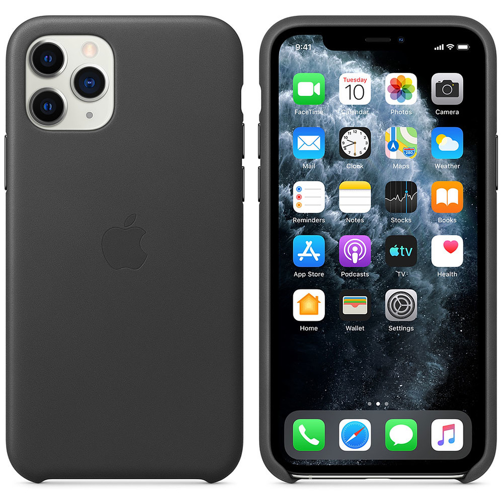 Apple Coque en cuir Noir Apple iPhone 11 Pro - Coque telephone Apple