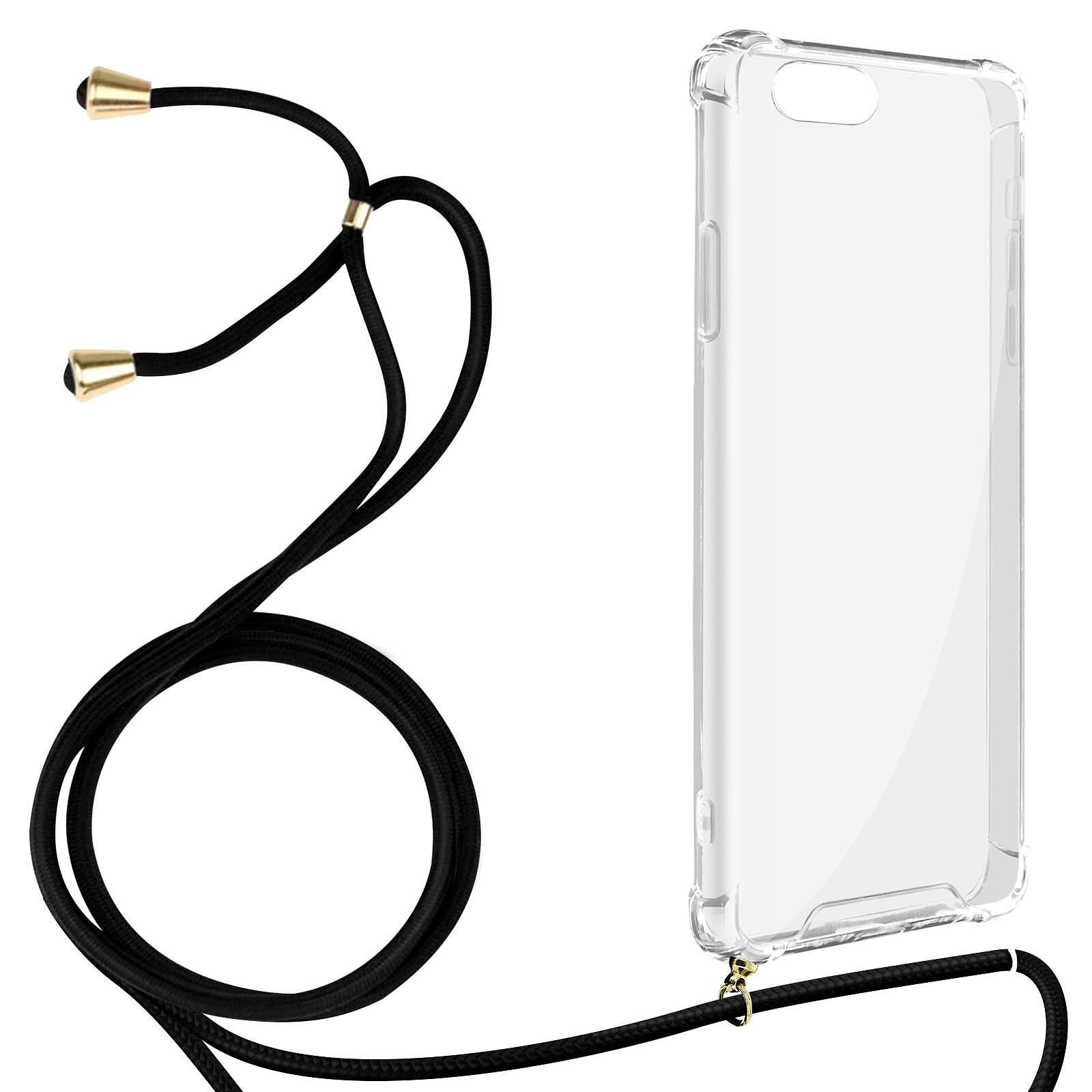 Avizar Coque Cordon pour iPhone 6 et 6S Souple Lanière Tour de cou Nylon Transparente - Coque telephone Avizar