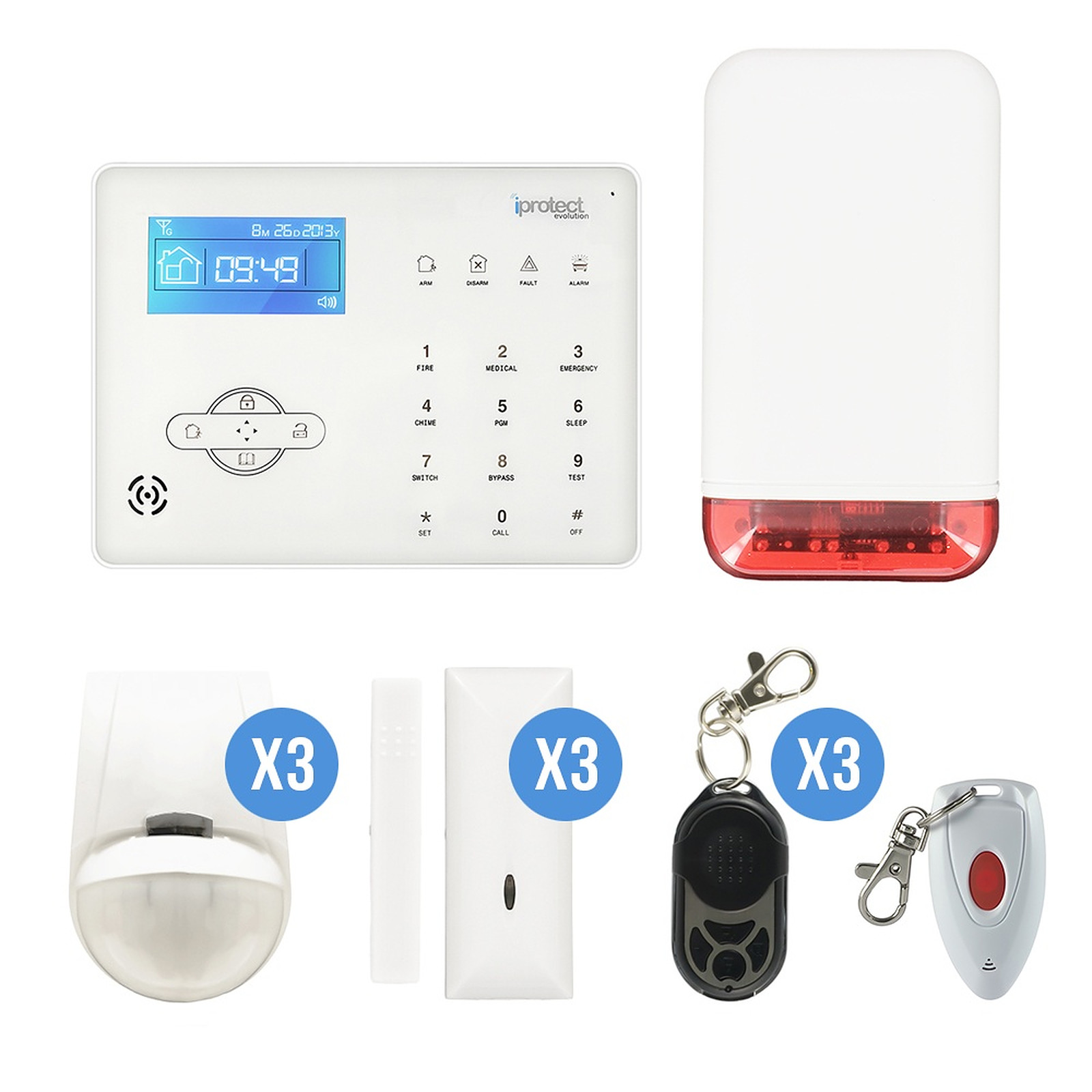 Iprotect - Kit Alarme RTC 15 avec sirène autonome - Kit alarme iprotect