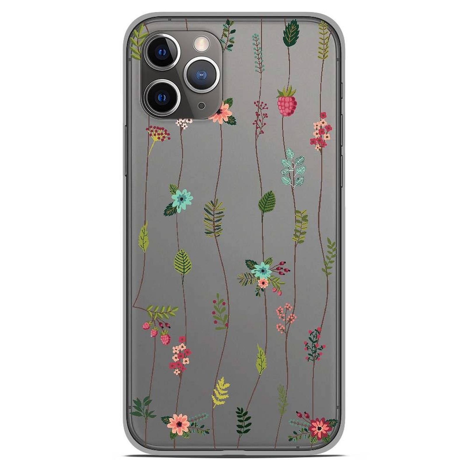 1001 Coques Coque silicone gel Apple iPhone 11 Pro motif Montee de fleurs - Coque telephone 1001Coques
