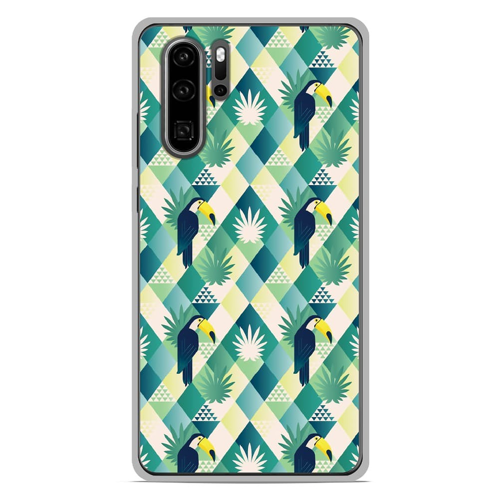 1001 Coques Coque silicone gel Huawei P30 Pro motif Toucan losange - Coque telephone 1001Coques