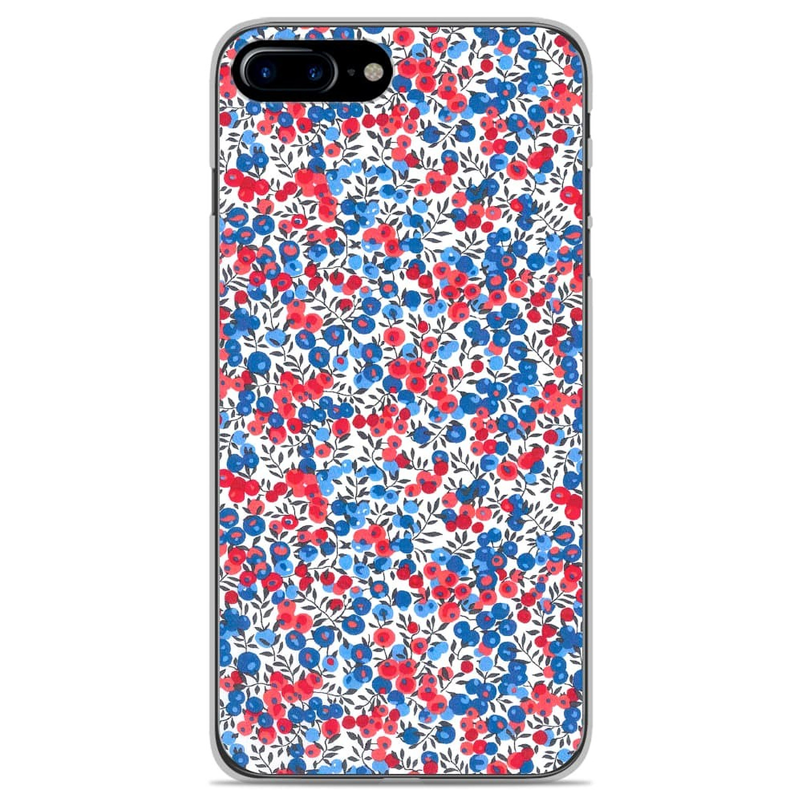 1001 Coques Coque silicone gel Apple iPhone 8 Plus motif Liberty Wiltshire Bleu - Coque telephone 1001Coques
