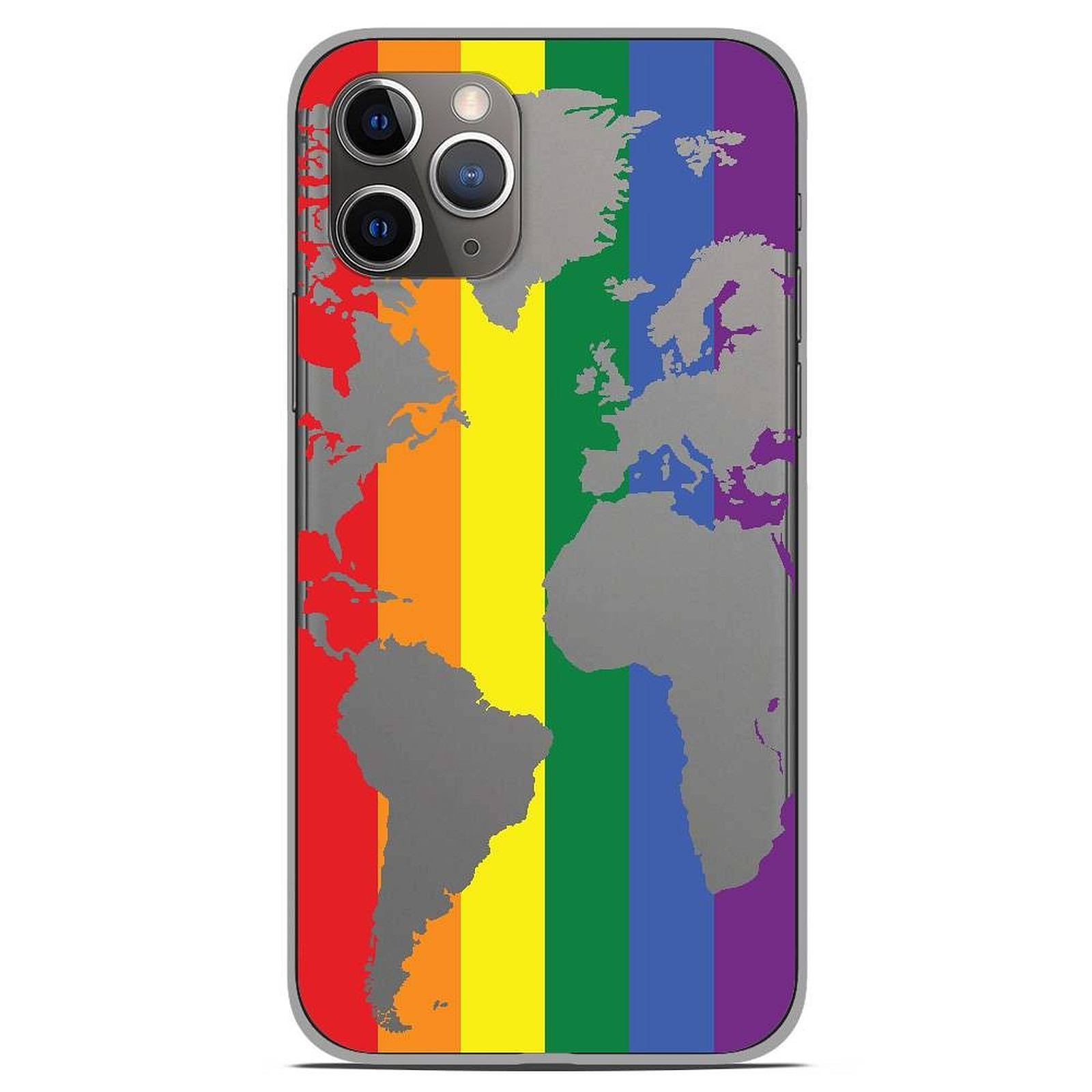 1001 Coques Coque silicone gel Apple iPhone 11 Pro motif Map LGBT - Coque telephone 1001Coques