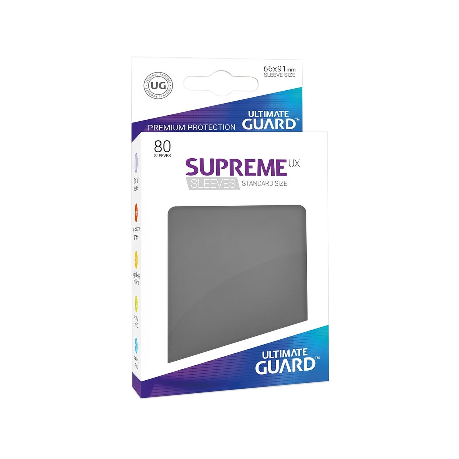 Ultimate Guard - 80 pochettes Supreme UX Sleeves taille standard Gris Fonca© - Accessoire jeux Ultimate Guard