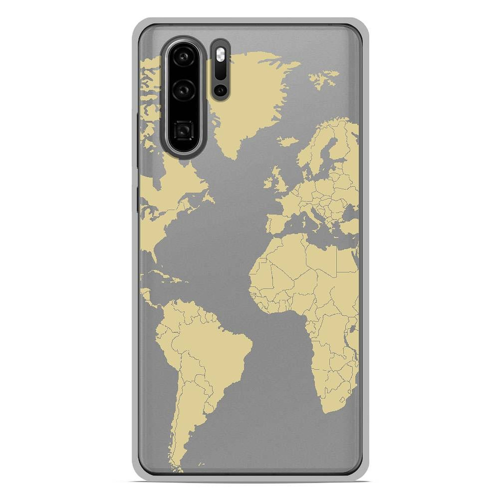 1001 Coques Coque silicone gel Huawei P30 Pro motif Map beige - Coque telephone 1001Coques