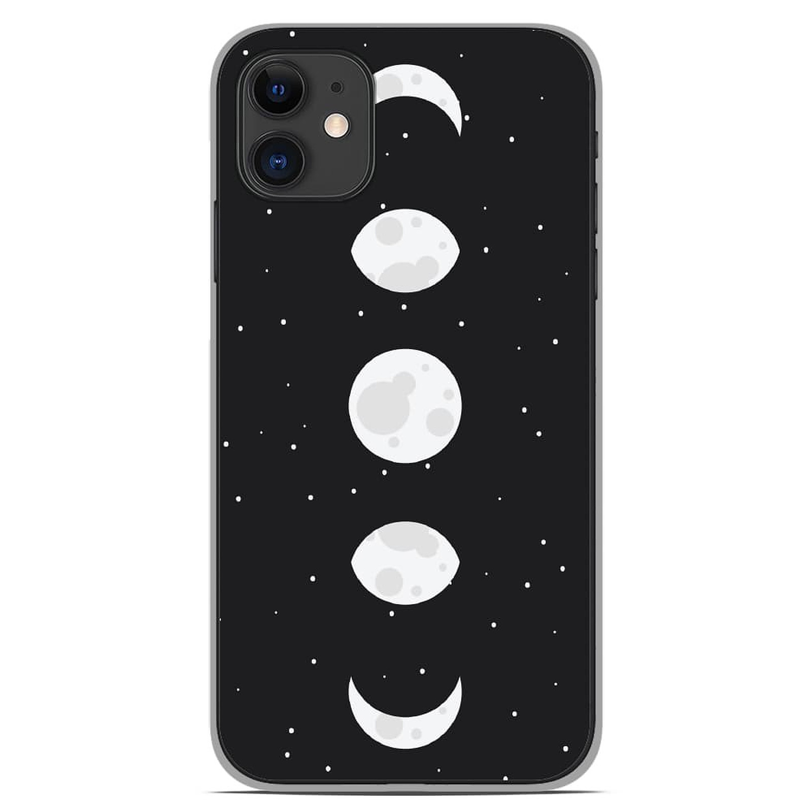 1001 Coques Coque silicone gel Apple iPhone 11 motif Phase de Lune - Coque telephone 1001Coques