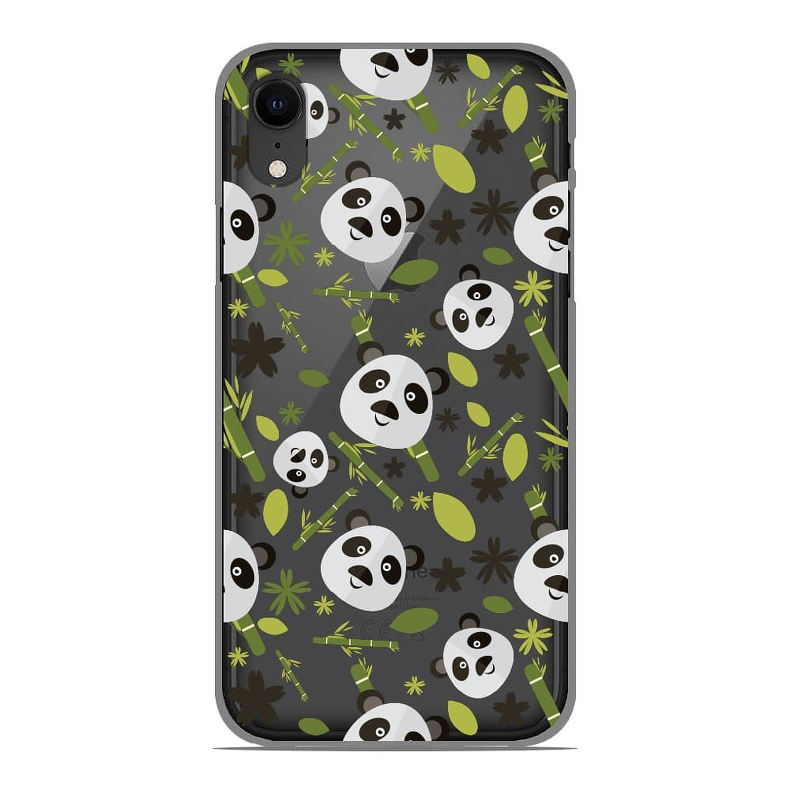 1001 Coques Coque silicone gel Apple iPhone XR motif Pandas et Bambou - Coque telephone 1001Coques