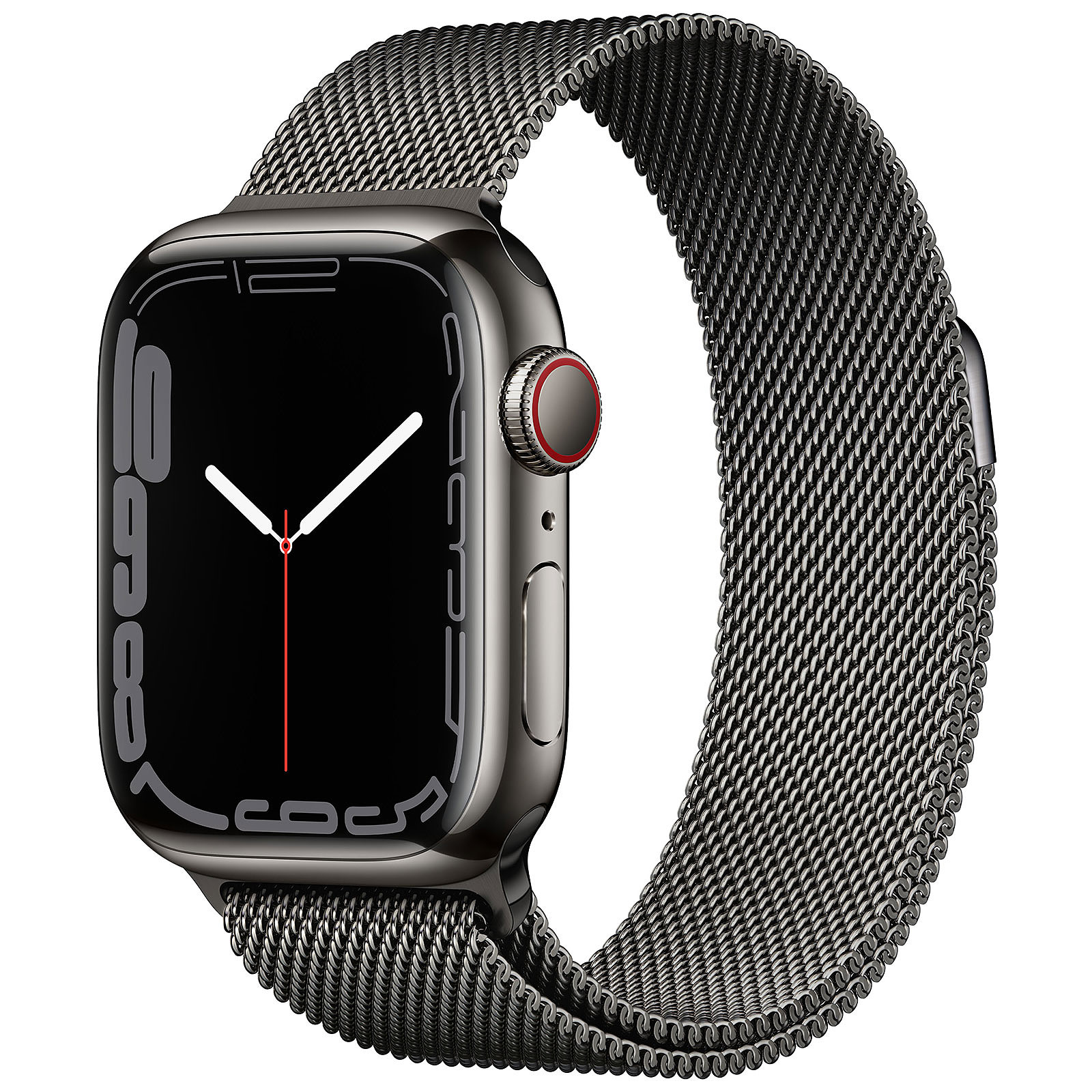 Apple Watch Series 7 GPS + Cellular Graphite Stainless Graphite Bracelet Milanese 41 mm - Montre connectee Apple