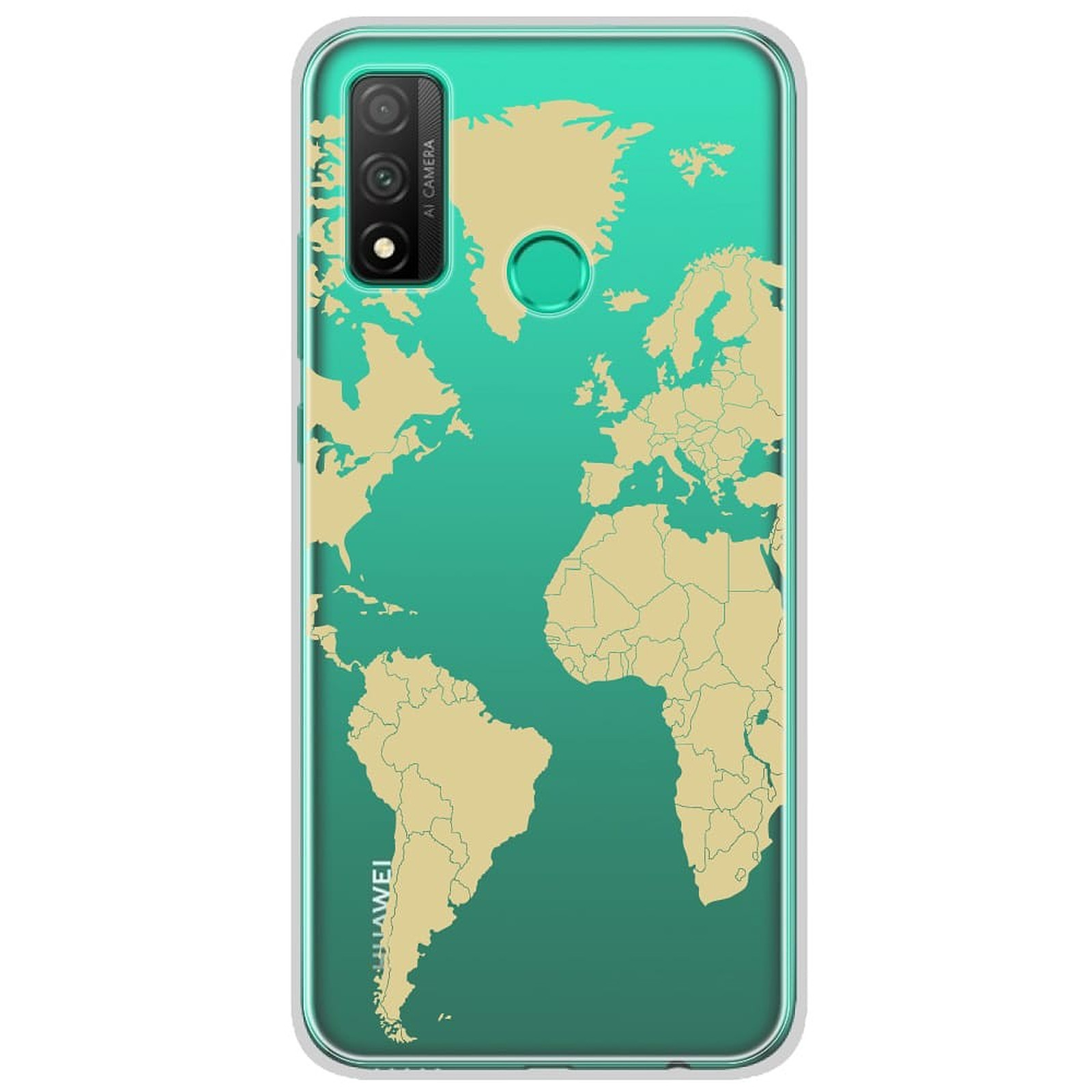 1001 Coques Coque silicone gel Huawei P Smart 2020 motif Map beige - Coque telephone 1001Coques