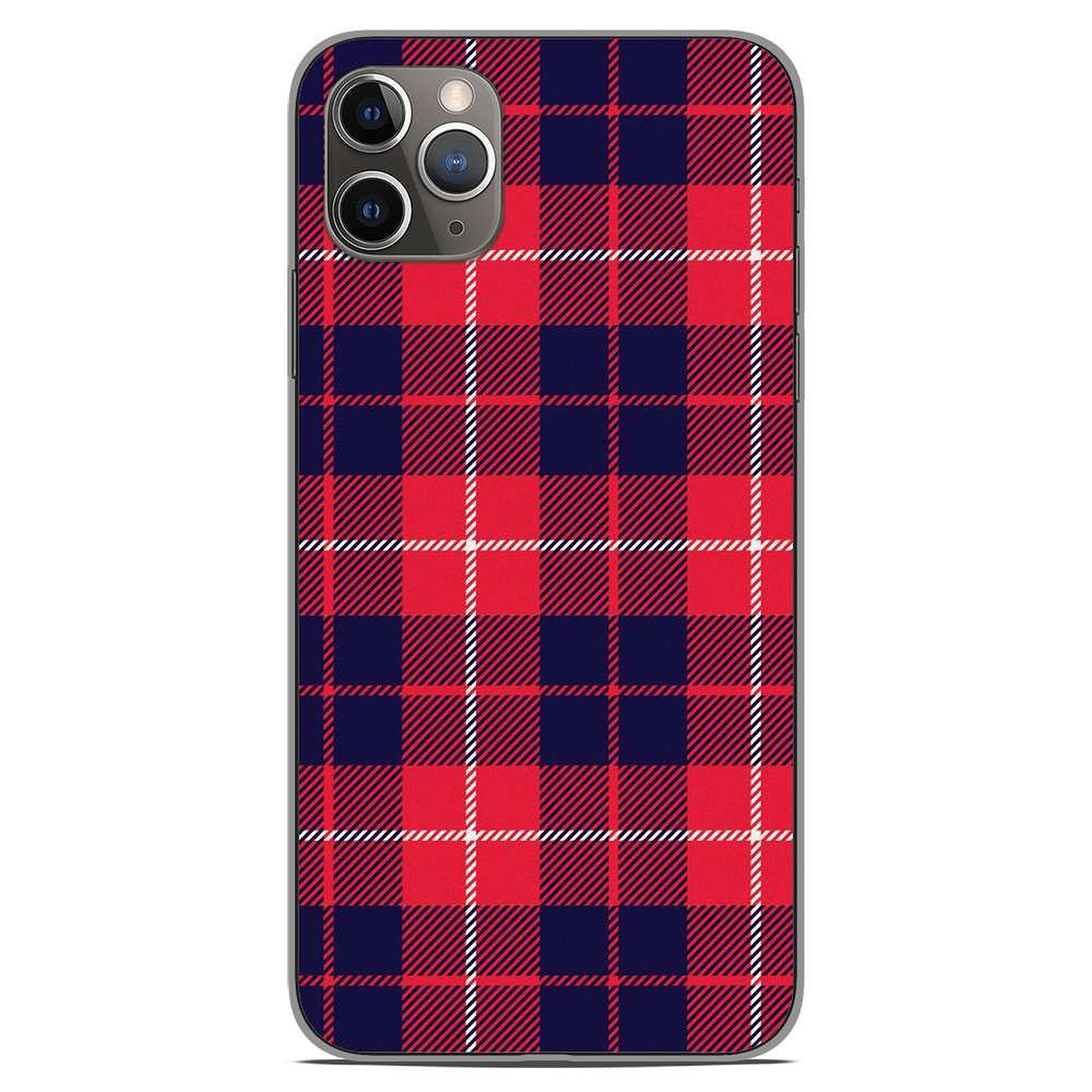 1001 Coques Coque silicone gel Apple iPhone 11 Pro Max motif Tartan Rouge 2 - Coque telephone 1001Coques