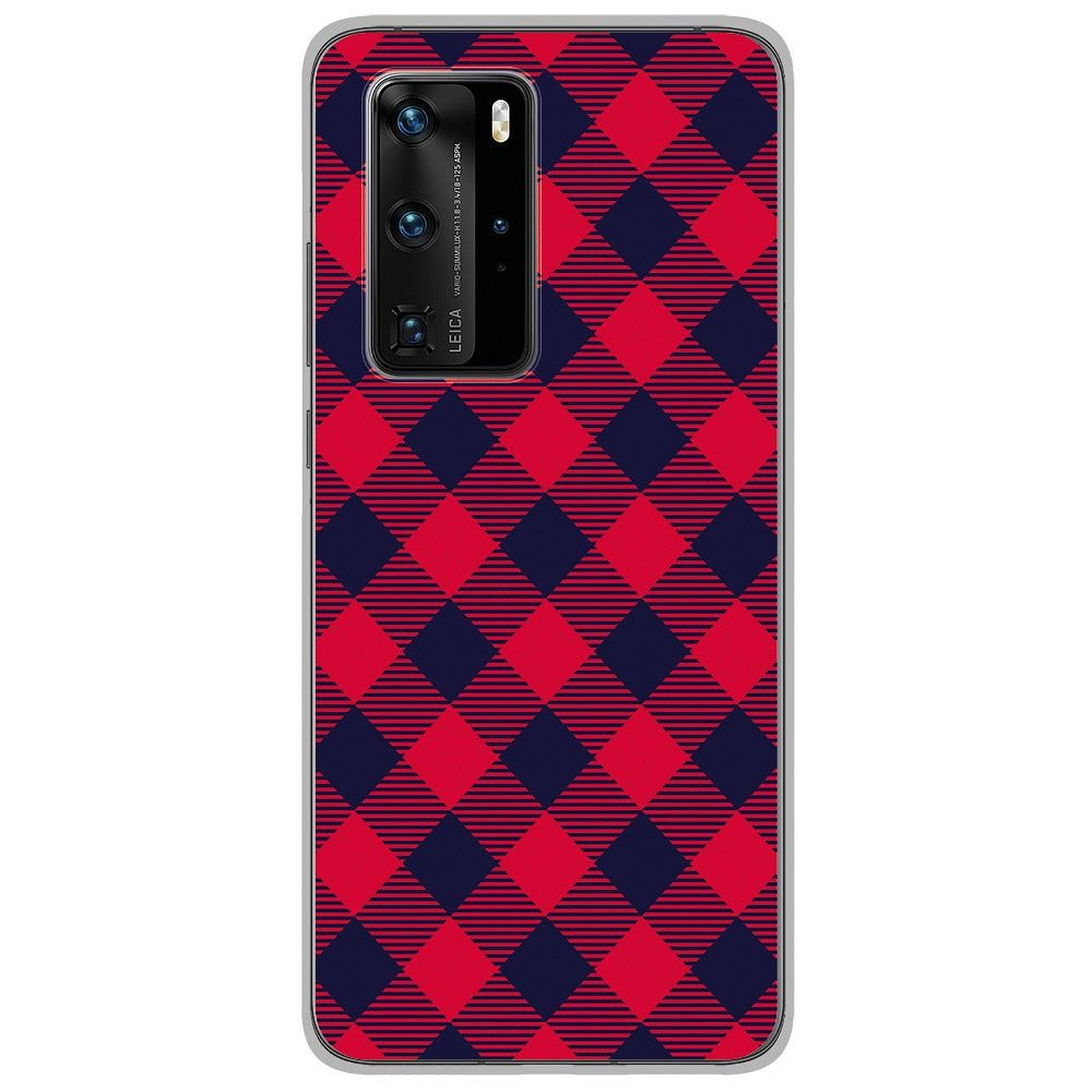 1001 Coques Coque silicone gel Huawei P40 Pro motif Tartan Rouge - Coque telephone 1001Coques