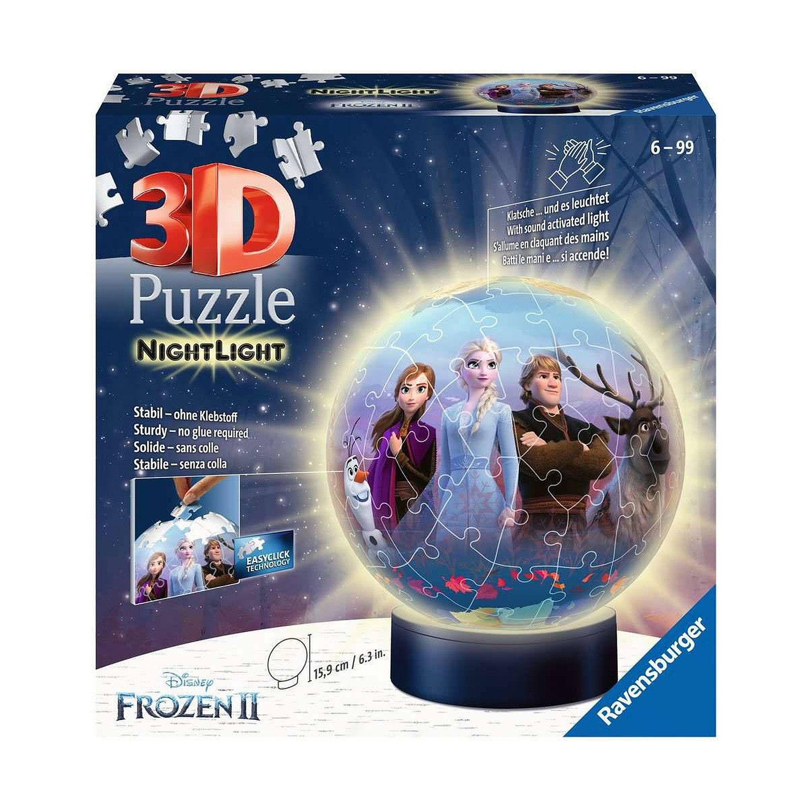 Disney - Puzzle 3D Nightlight Puzzle Ball Frozen 2 - Puzzle Ravensburger