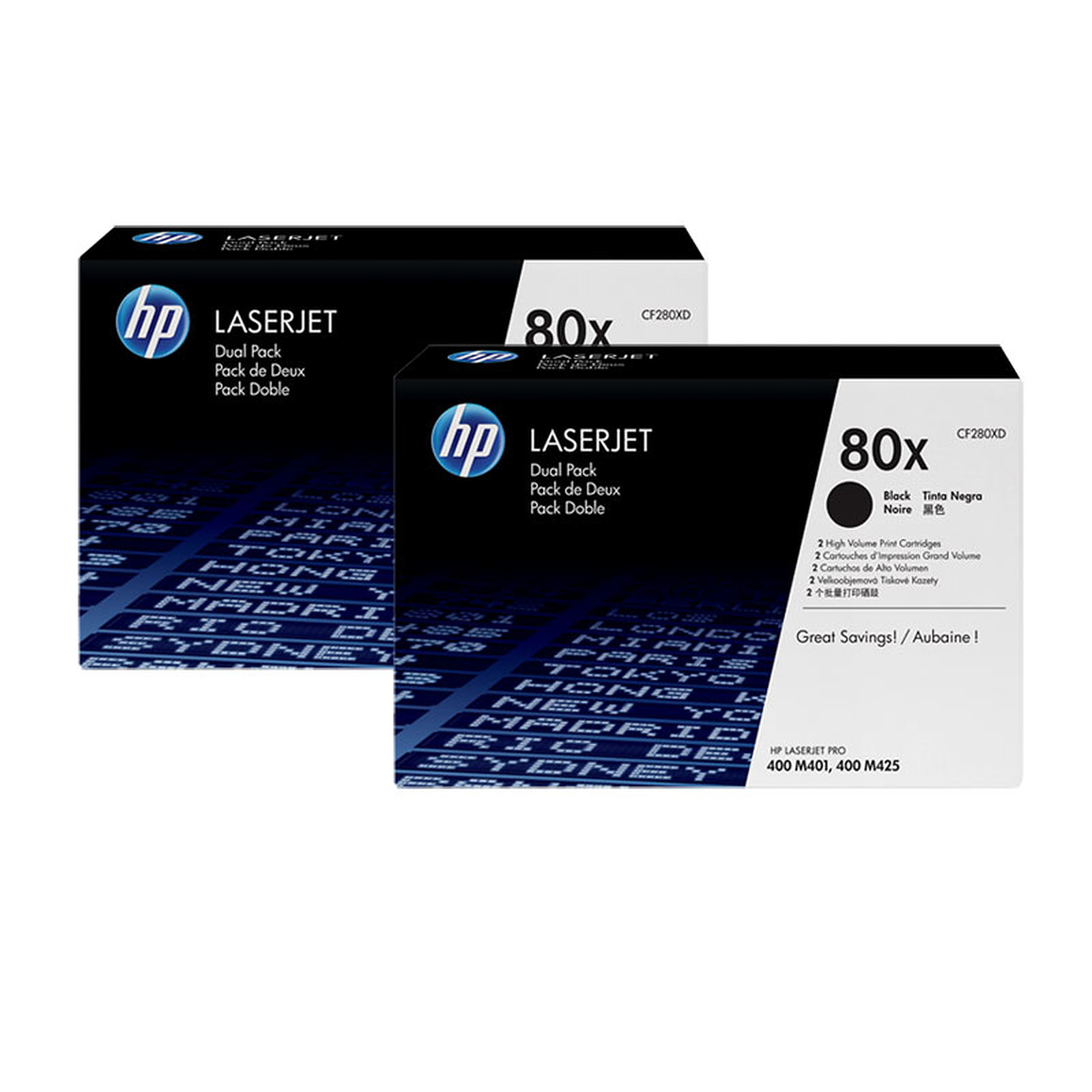 HP 80X Pack de 2 (CF280XD) - Noir - Toner imprimante HP