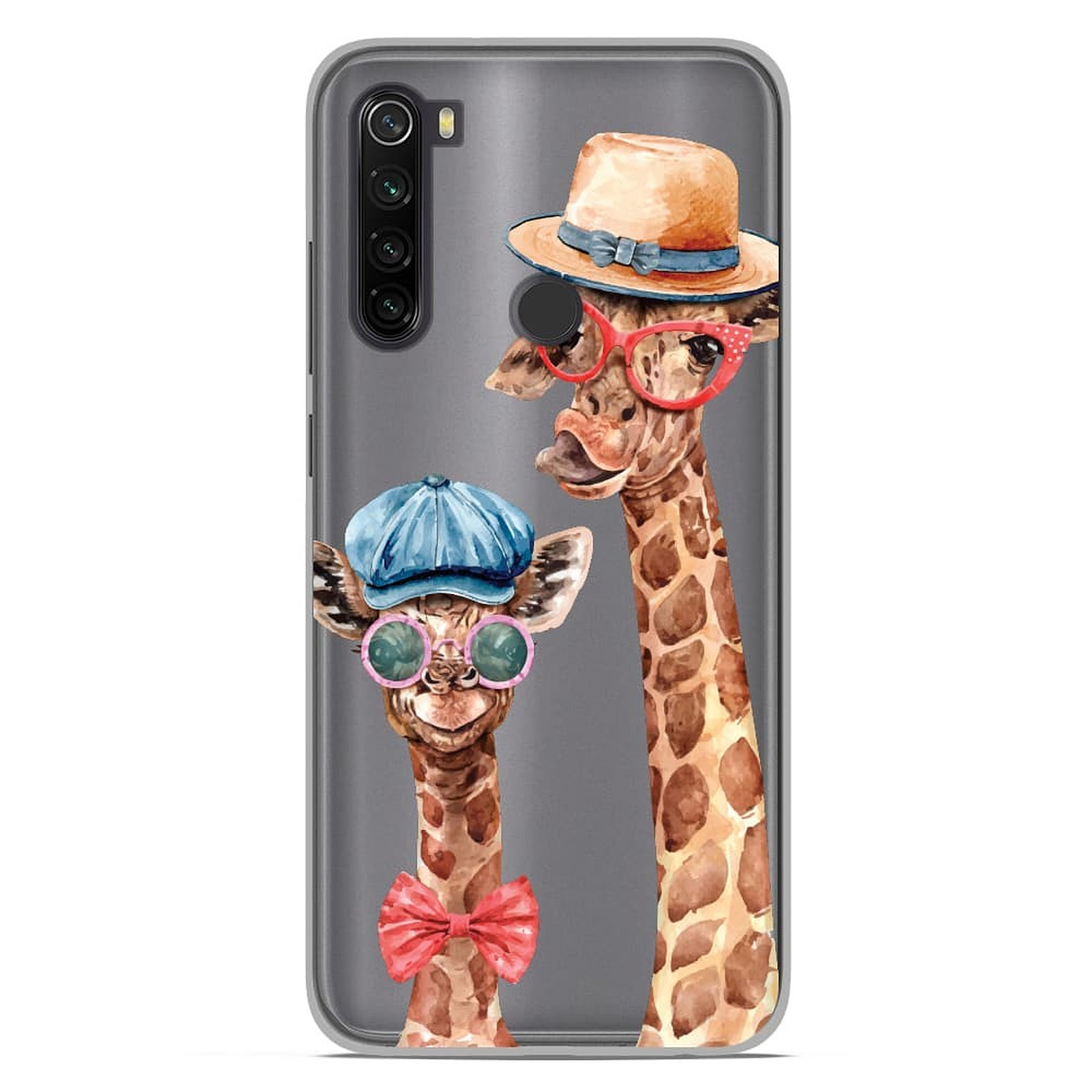1001 Coques Coque silicone gel Xiaomi Redmi Note 8 motif Funny Girafe - Coque telephone 1001Coques