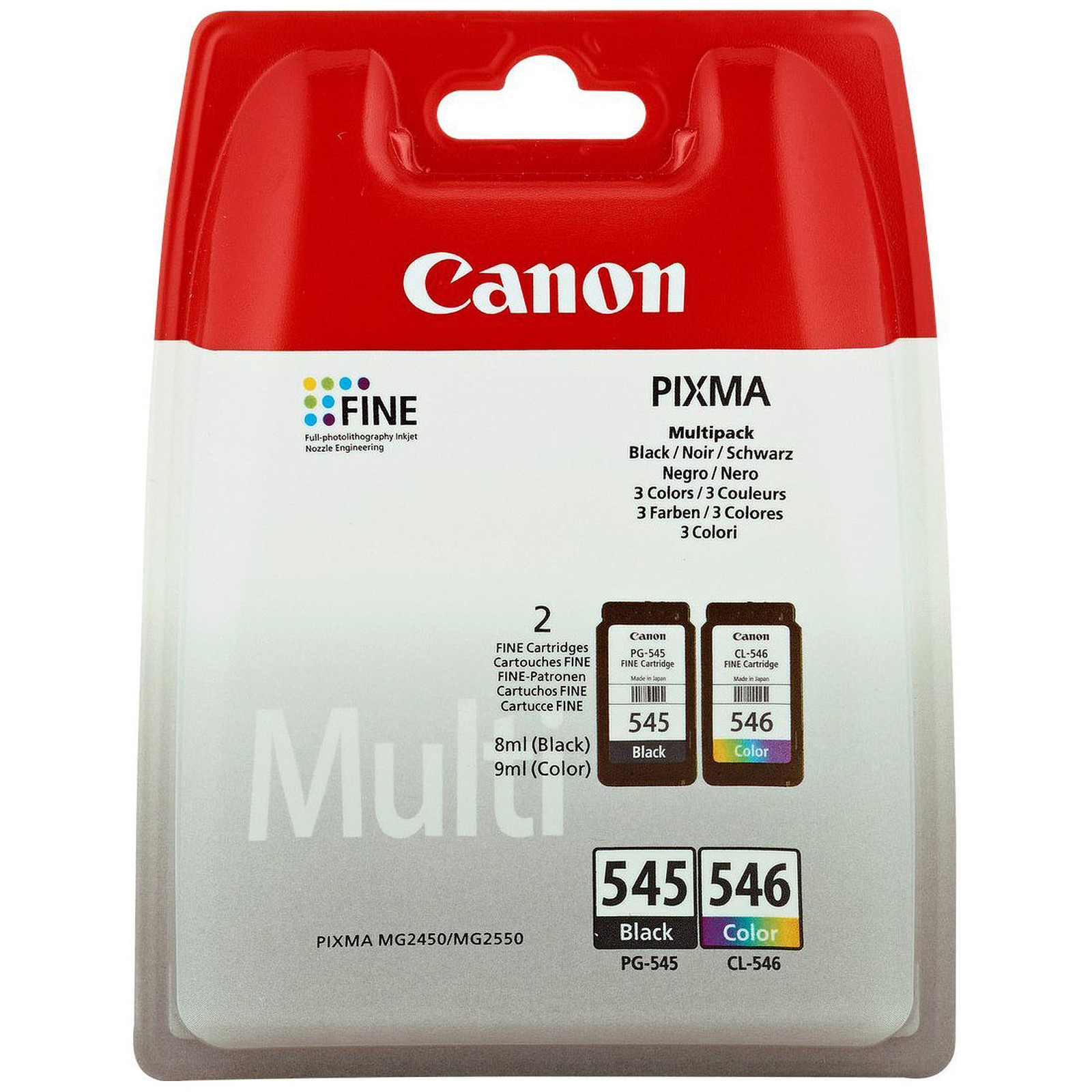 Canon PG-545 + CL-546 - Multipack (Couleur et Noir) - Cartouche imprimante Canon