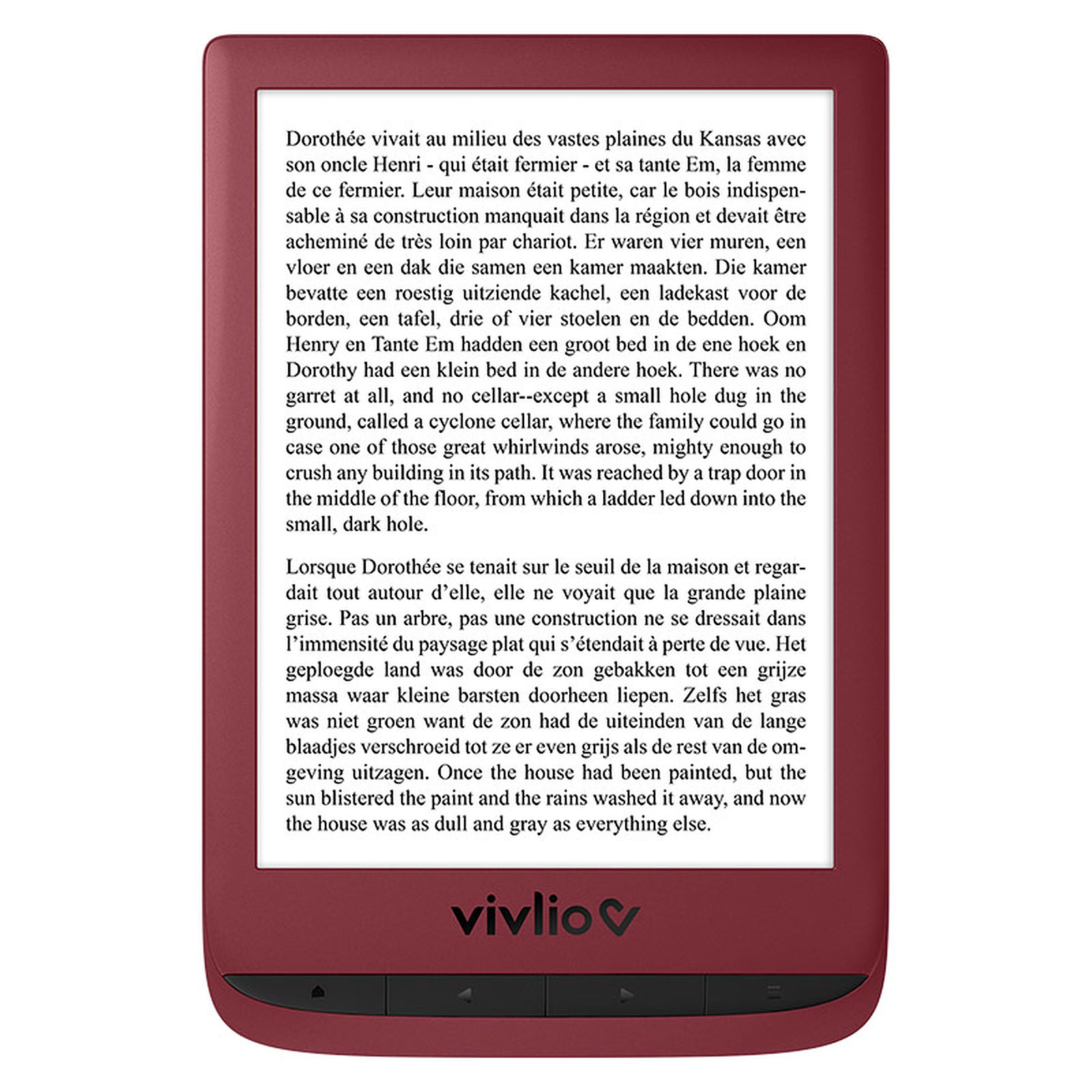 Vivlio Touch Lux 5 Rouge + Pack d'eBooks OFFERT - Liseuse eBook Vivlio