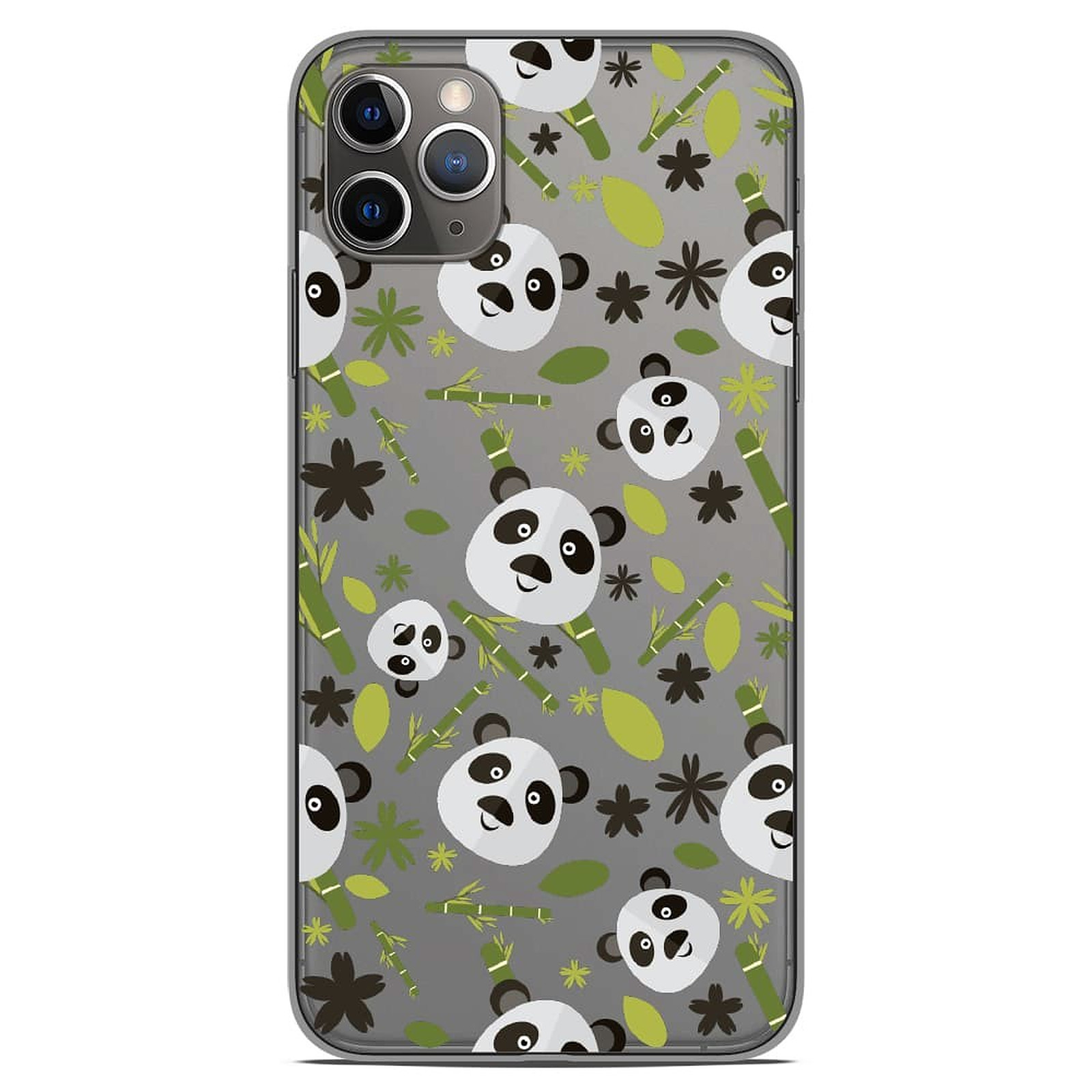 1001 Coques Coque silicone gel Apple iPhone 11 Pro Max motif Pandas et Bambou - Coque telephone 1001Coques