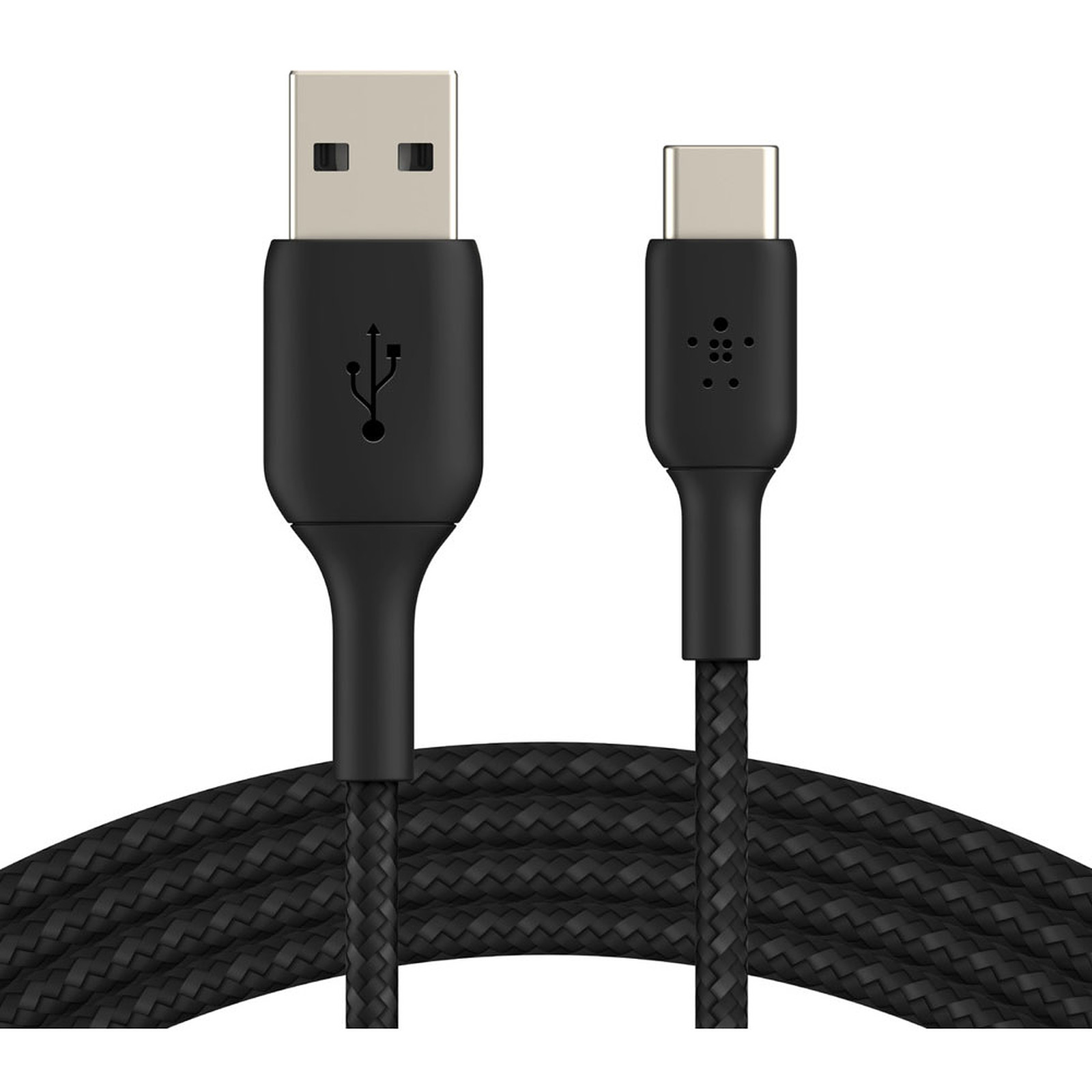 Belkin Cable USB-C vers USB-A tresse (Noir) - 15 cm - Cable & Adaptateur Belkin