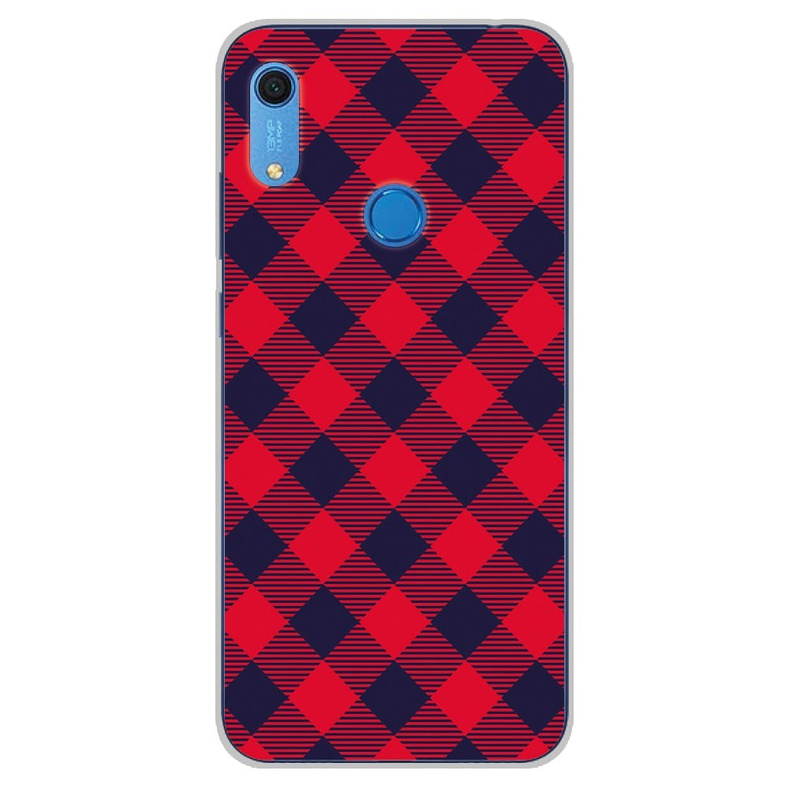 1001 Coques Coque silicone gel Huawei Y6S motif Tartan Rouge - Coque telephone 1001Coques