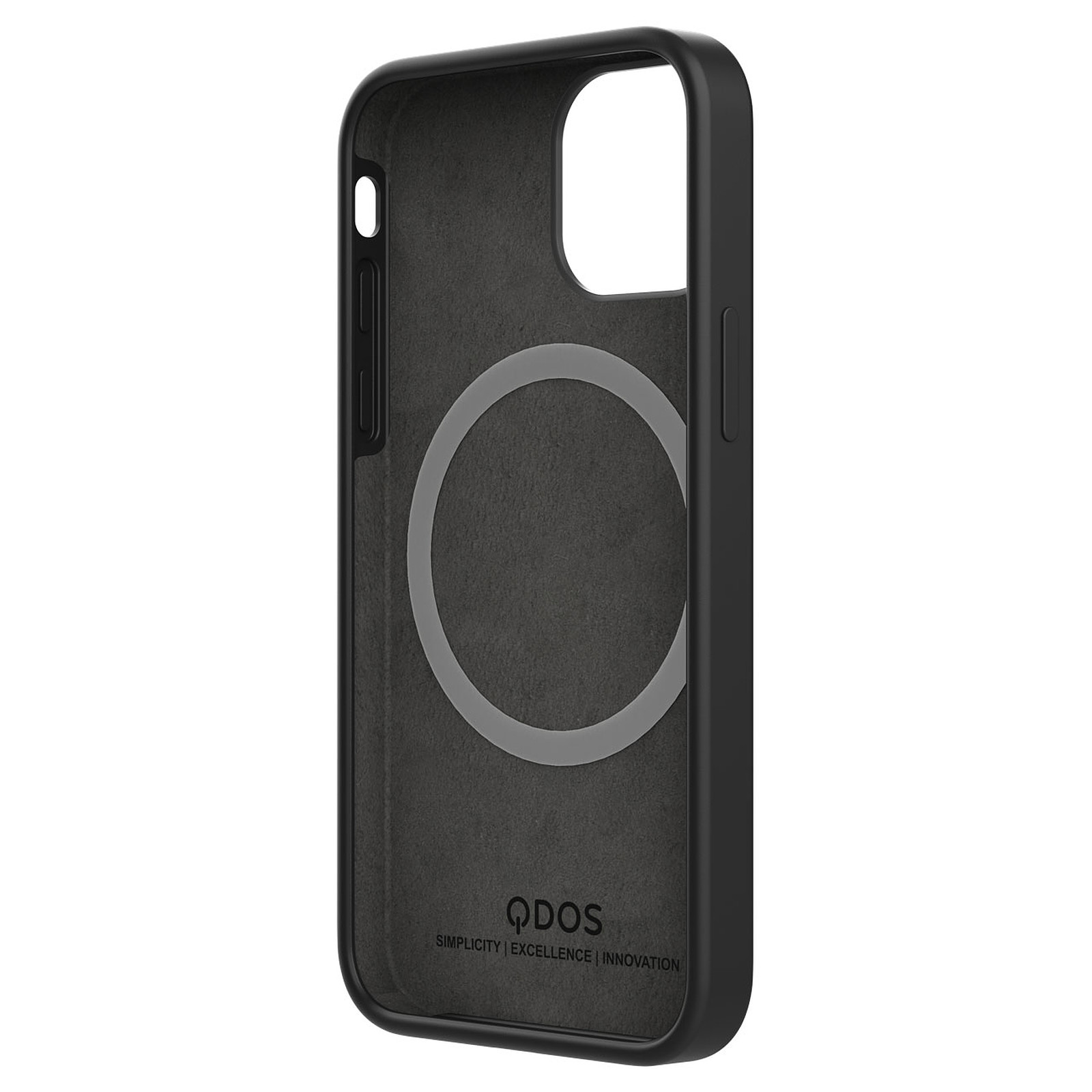 QDOS Case Touch Pure avec Snap Noir pour iPhone 13 mini - Coque telephone Qdos