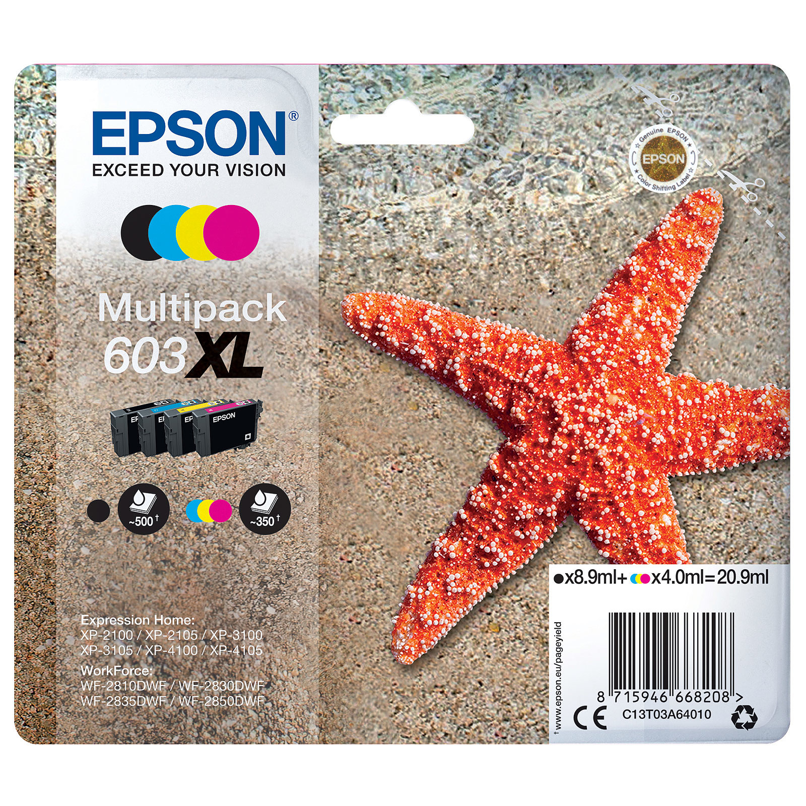 Epson Etoile de mer 603XL 4 couleurs - Cartouche imprimante Epson
