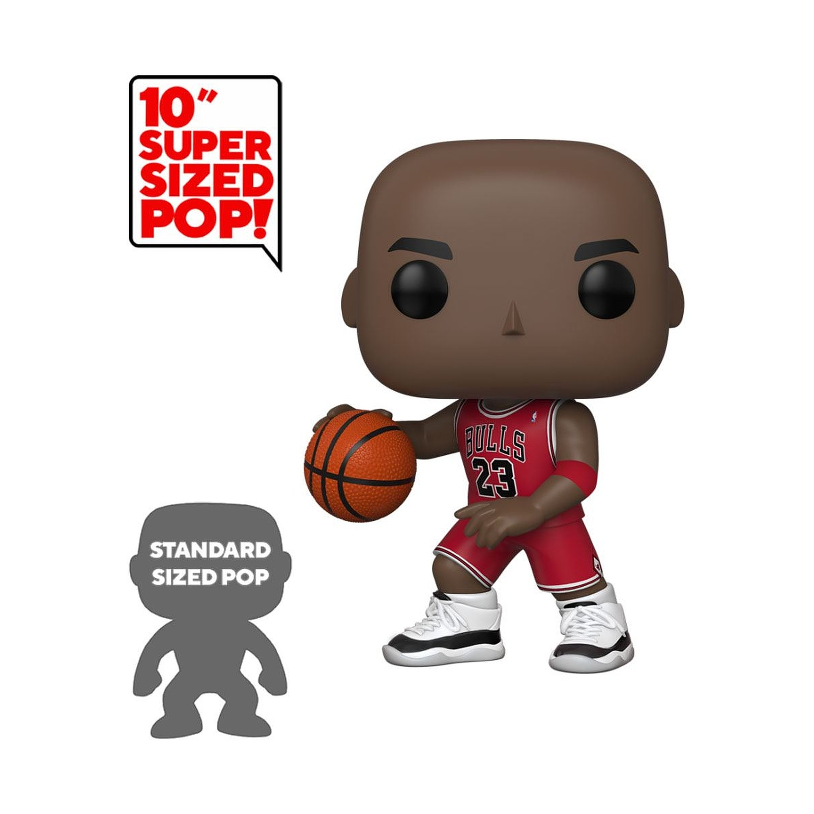 NBA - Figurine POP! Super Sized Michael Jordan (Red Jersey) 25 cm - Figurines Funko