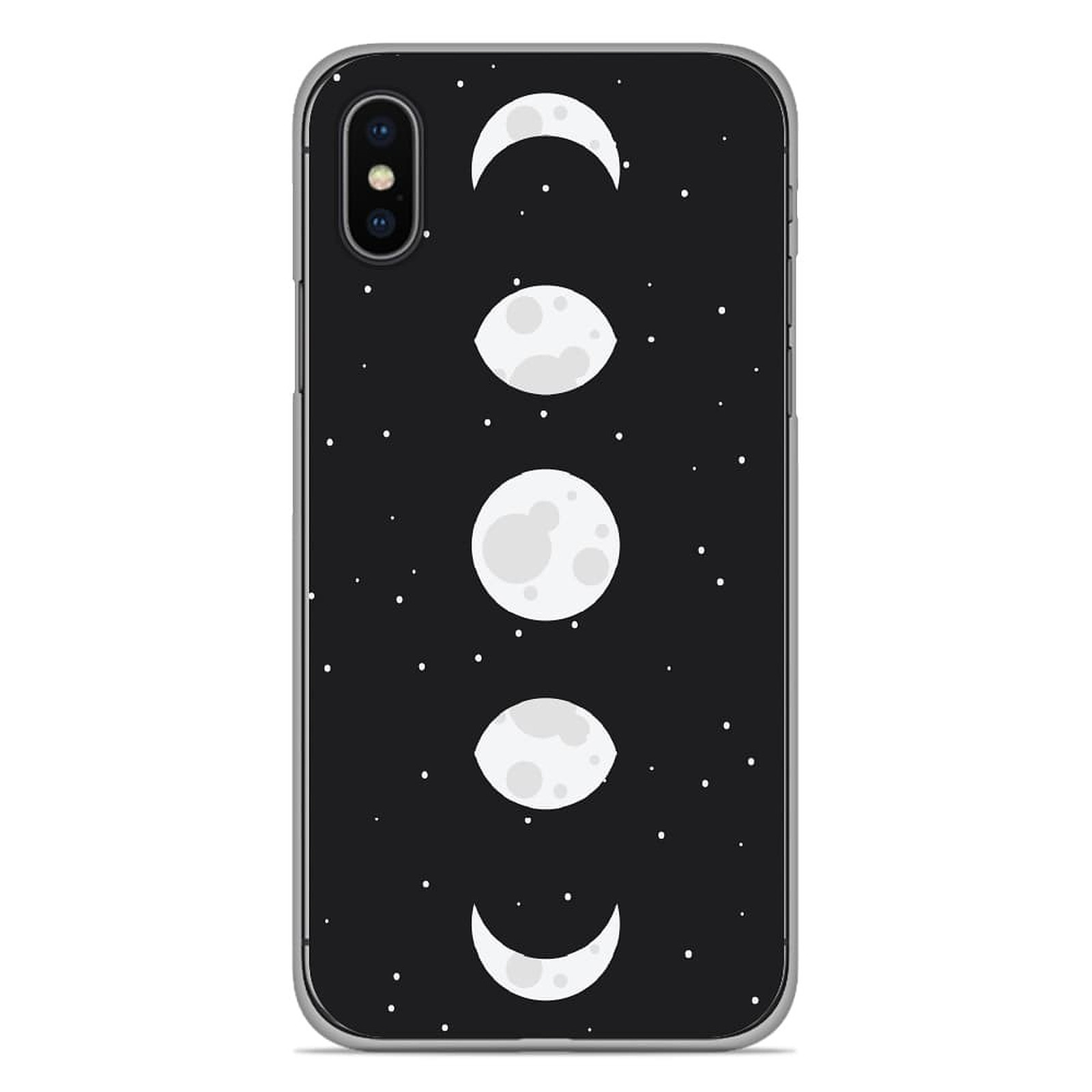 1001 Coques Coque silicone gel Apple iPhone X / XS motif Phase de Lune - Coque telephone 1001Coques