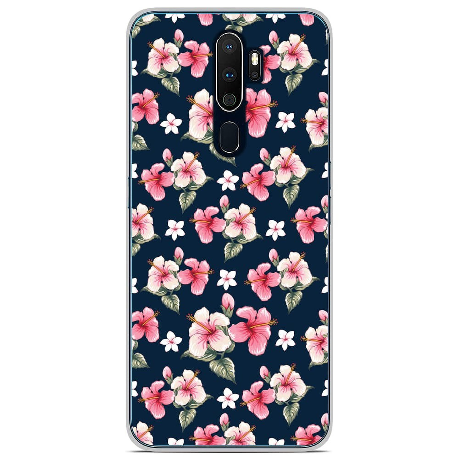 1001 Coques Coque silicone gel Oppo A5 2020 motif Hibiscus Vintage - Coque telephone 1001Coques