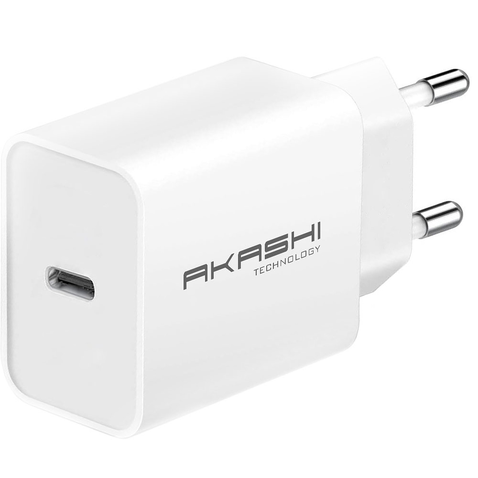 Akashi Chargeur secteur intelligent 3A USB-C 20W Blanc - USB Akashi