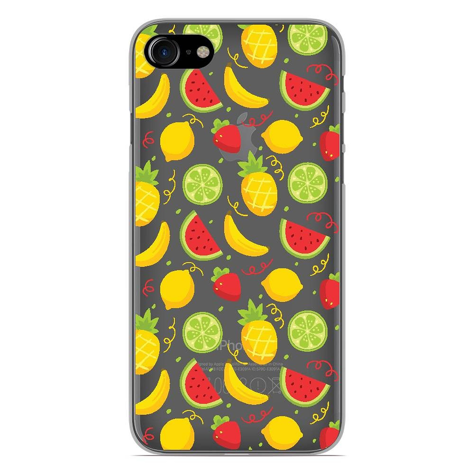 1001 Coques Coque silicone gel Apple iPhone 8 motif Fruits tropicaux - Coque telephone 1001Coques