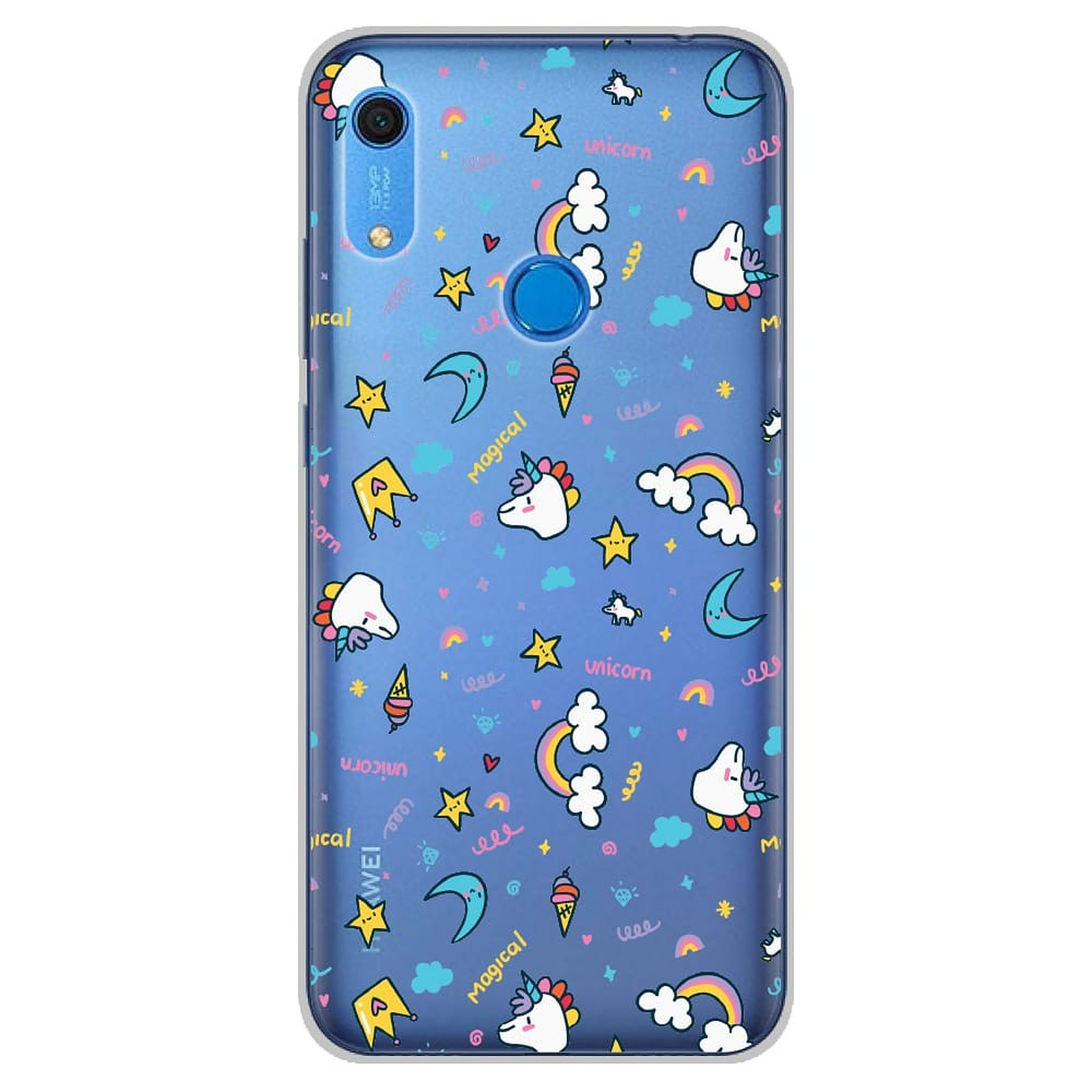 1001 Coques Coque silicone gel Huawei Y6S motif Licorne rainbow - Coque telephone 1001Coques