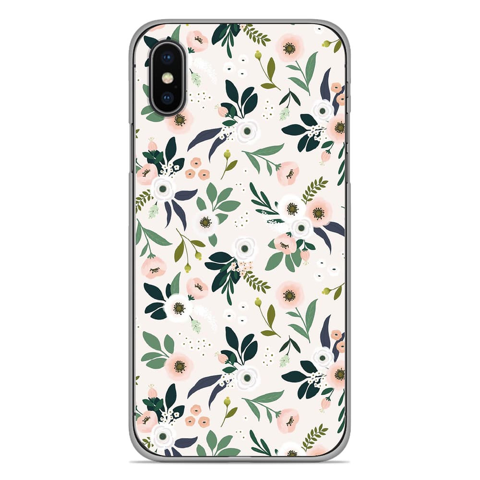 1001 Coques Coque silicone gel Apple iPhone X / XS motif Flowers - Coque telephone 1001Coques