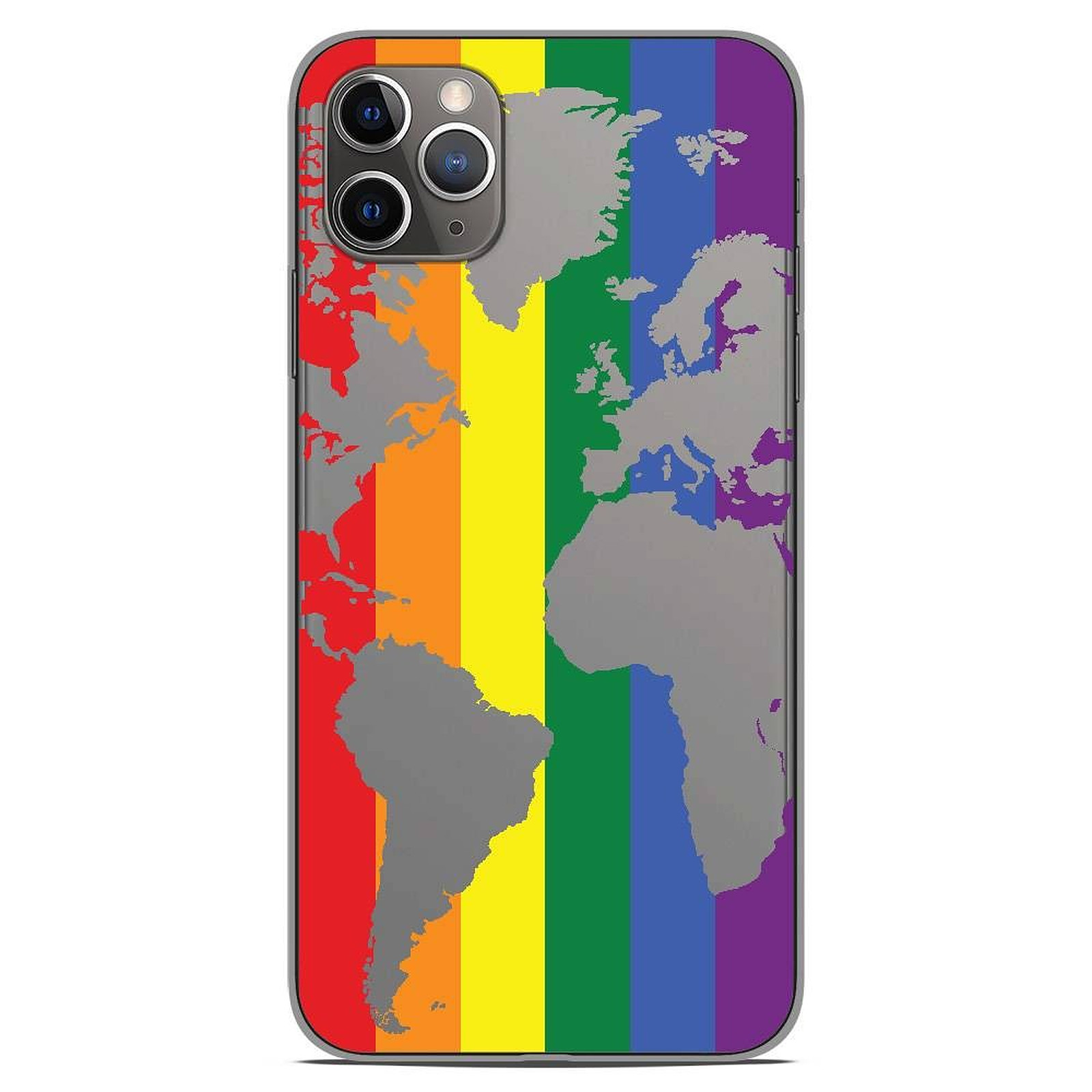1001 Coques Coque silicone gel Apple iPhone 11 Pro Max motif Map LGBT - Coque telephone 1001Coques