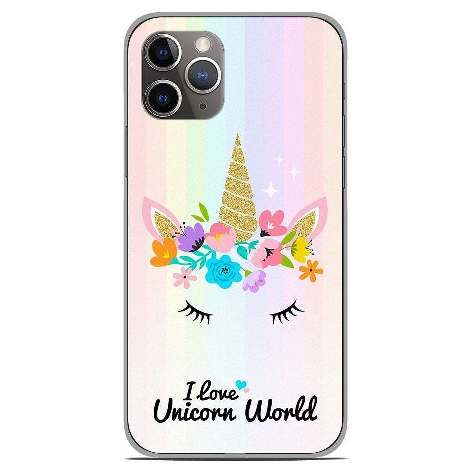 1001 Coques Coque silicone gel Apple iPhone 11 Pro motif Unicorn World - Coque telephone 1001Coques