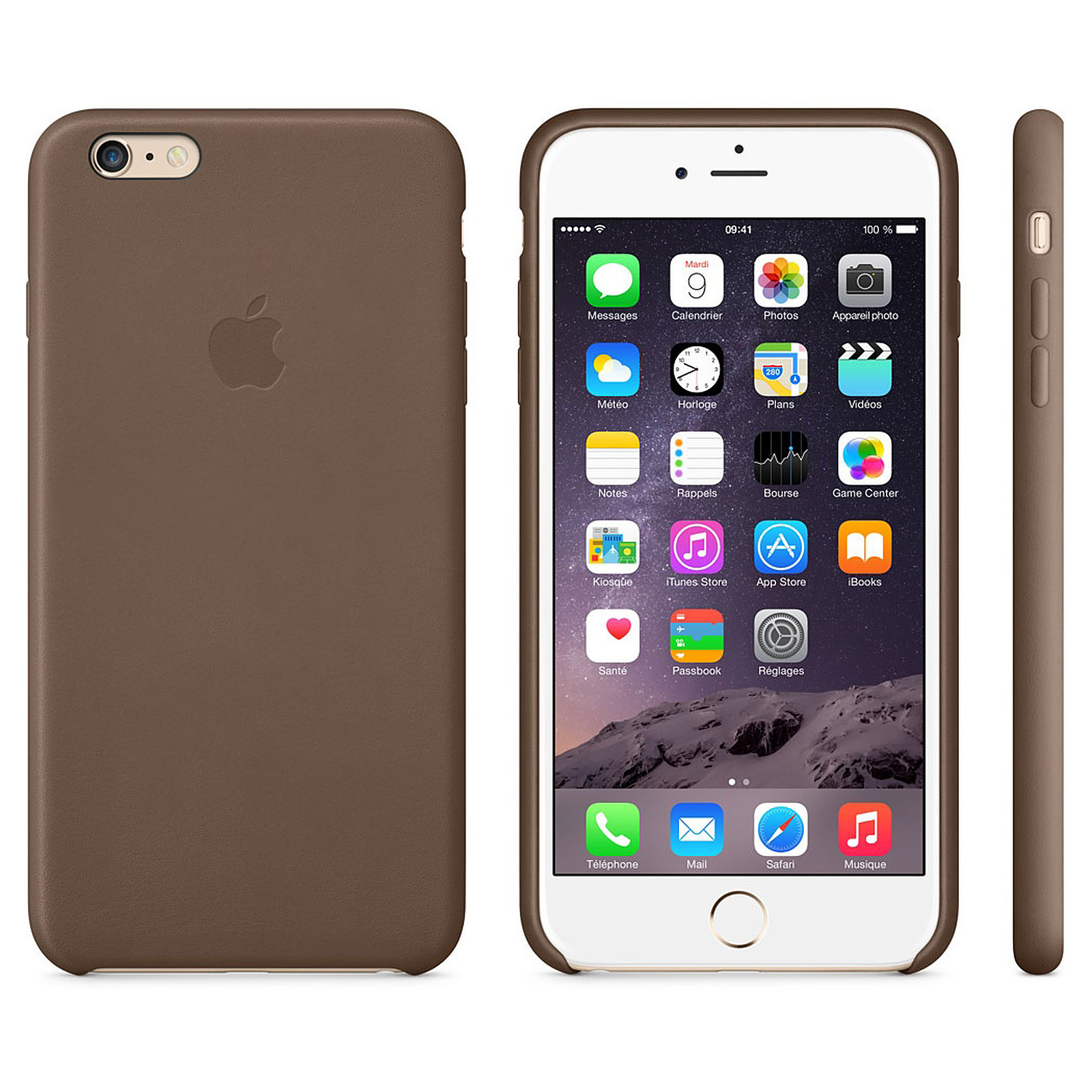 Apple Coque en cuir Marron Apple iPhone 6 Plus - Coque telephone Apple