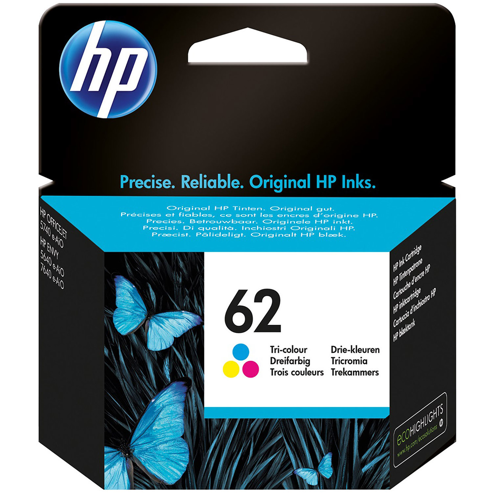 HP 62 (C2P06A) - Cyan, Magenta et Jaune - Cartouche imprimante HP