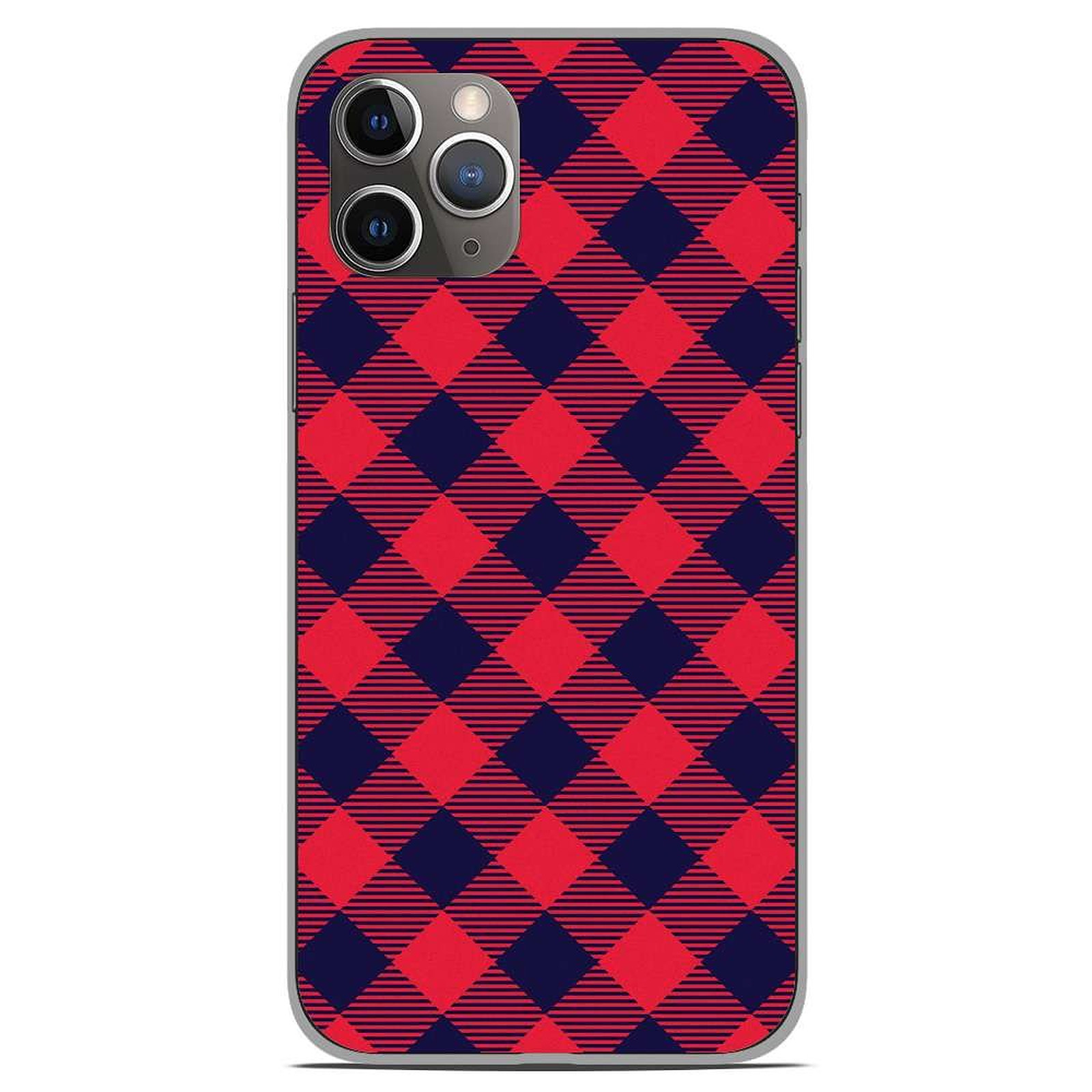 1001 Coques Coque silicone gel Apple iPhone 11 Pro motif Tartan Rouge - Coque telephone 1001Coques
